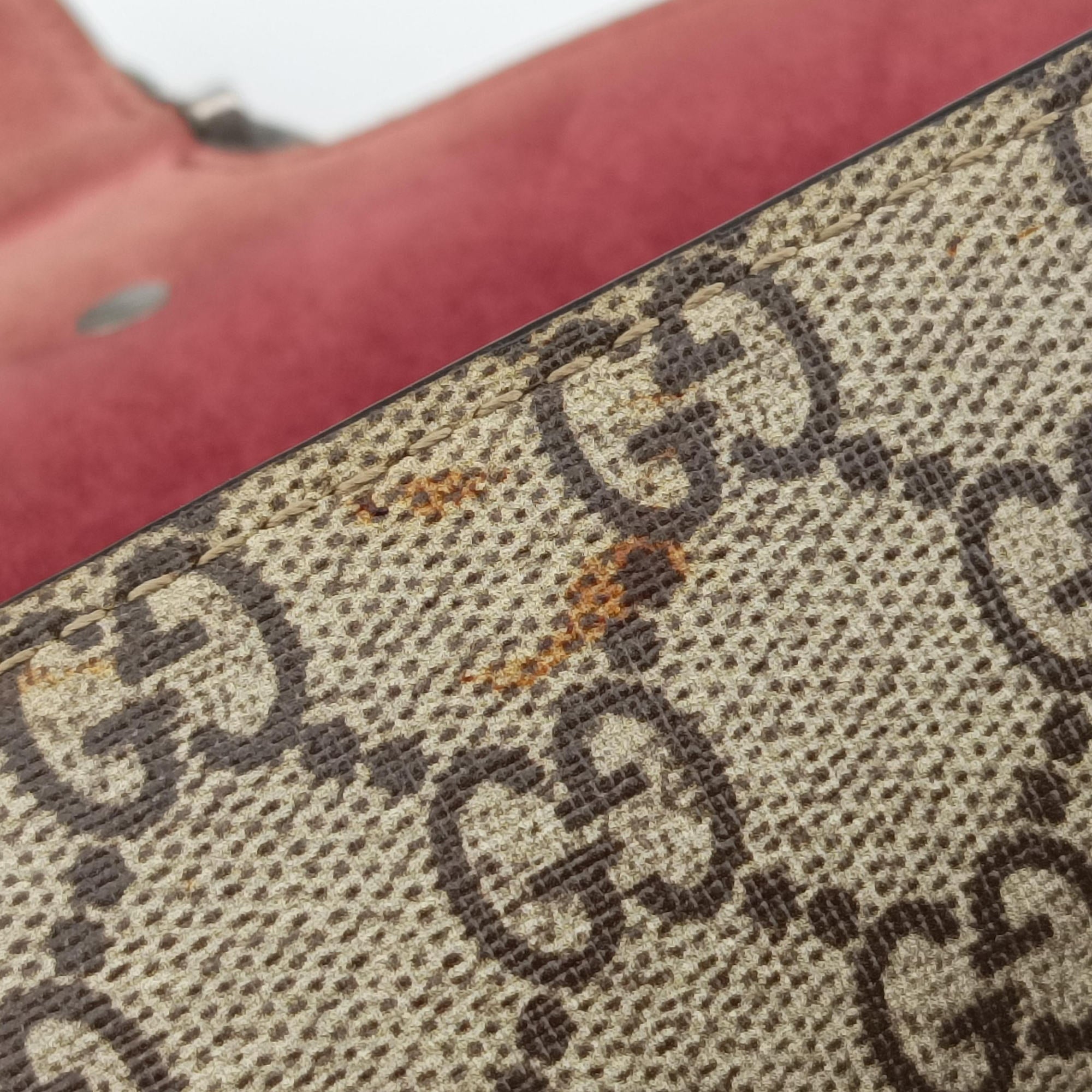 Pre-owned Gucci Dionysus beige×red×multicolor PVC coated canvas 400249 shoulderbag | stylenewstar