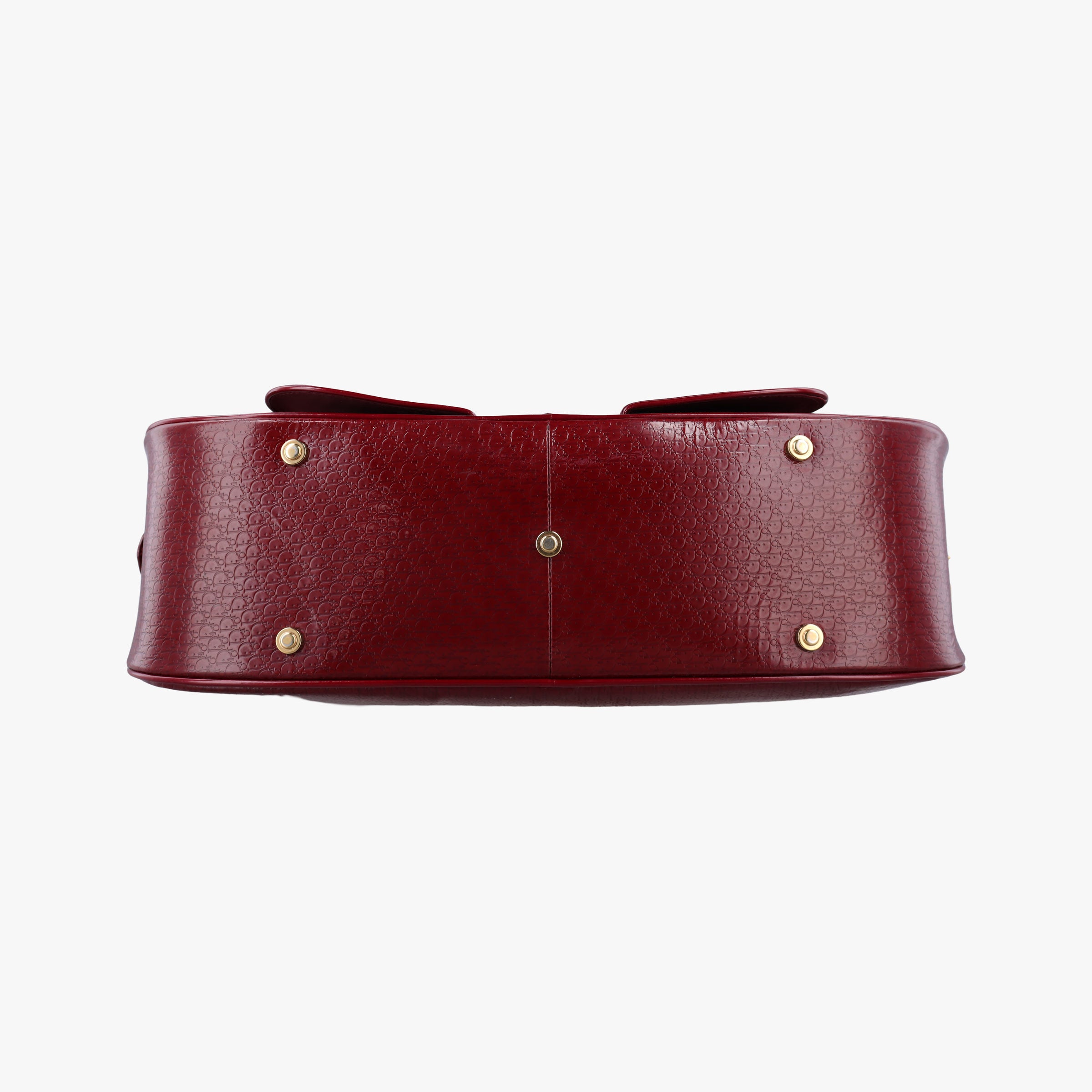 Pre-owned Christian Dior  Double Saddle Bowler Red patent  handbag | stylenewstar