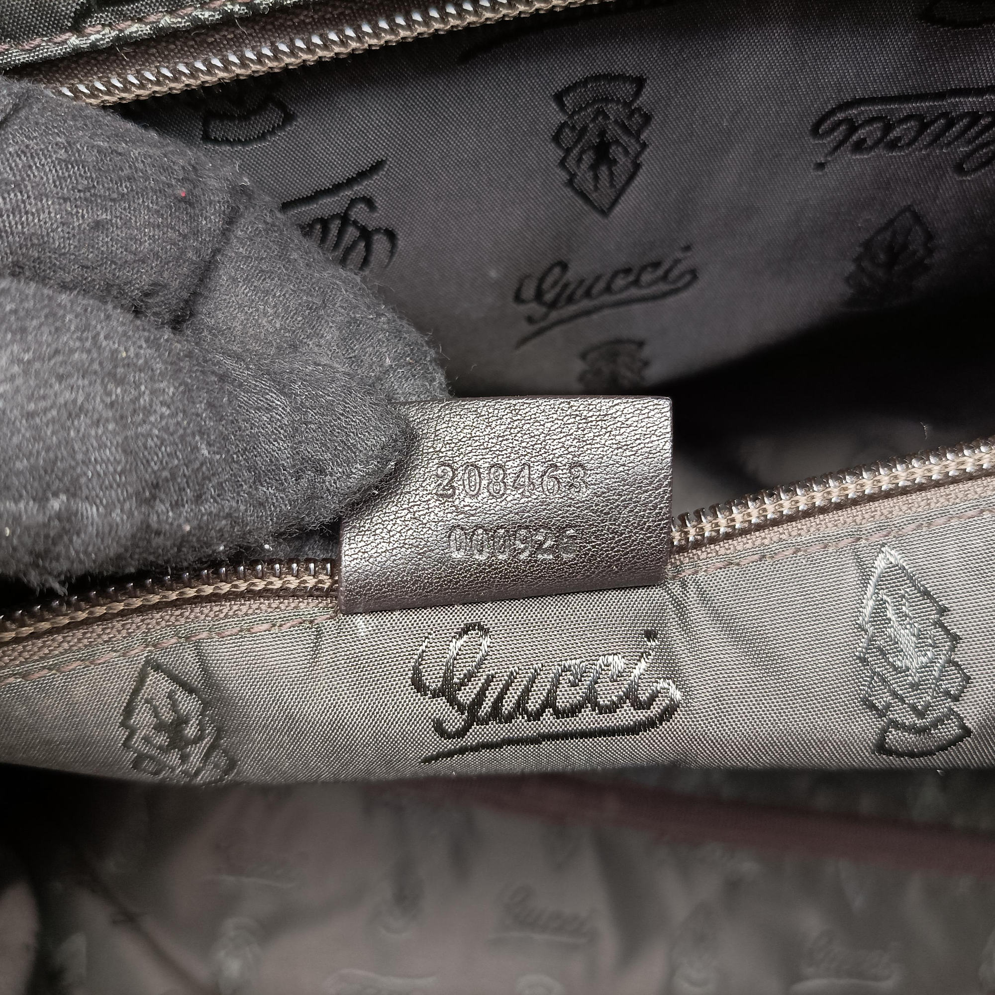 Pre-owned Gucci Guccissima  briefcase Black Leather 208463 handbag | stylenewstar
