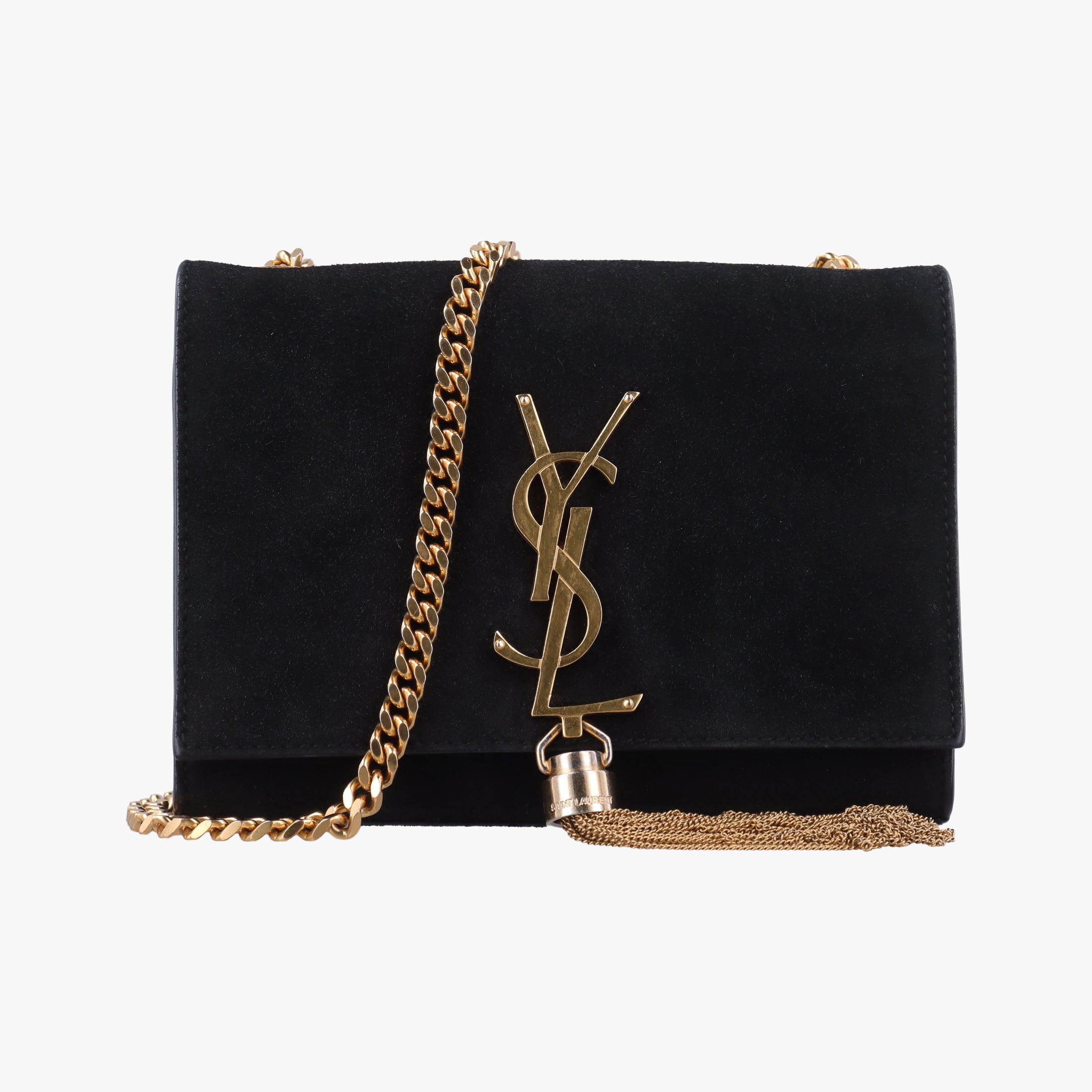 Pre-owned Yves Saint Laurent KATE Black Suede 354120 shoulderbag | stylenewstar