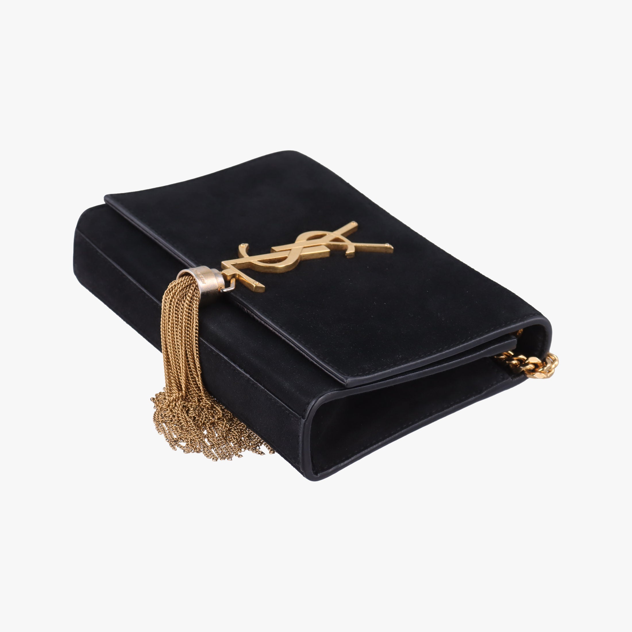 Pre-owned Yves Saint Laurent KATE Black Suede 354120 shoulderbag | stylenewstar