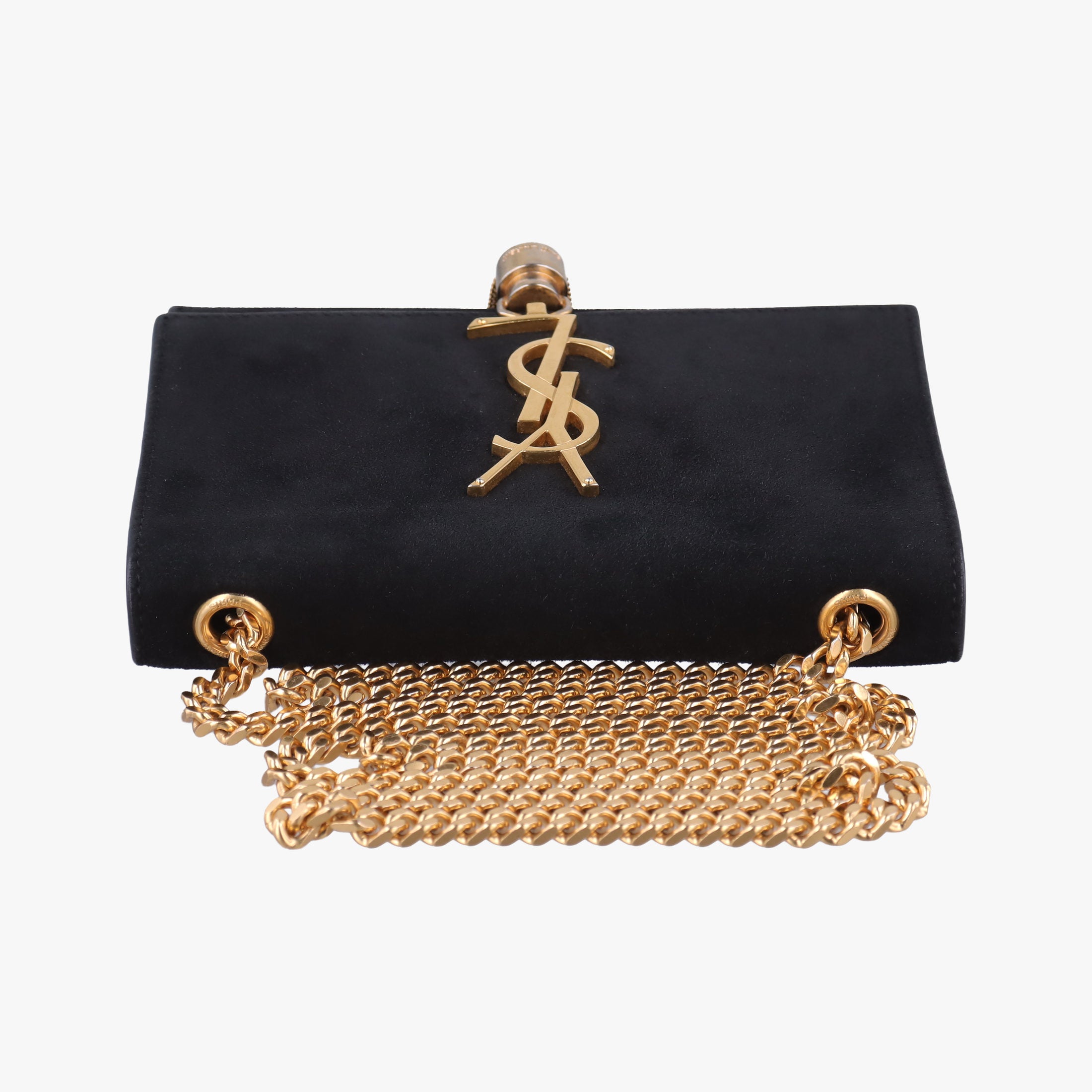Pre-owned Yves Saint Laurent KATE Black Suede 354120 shoulderbag | stylenewstar