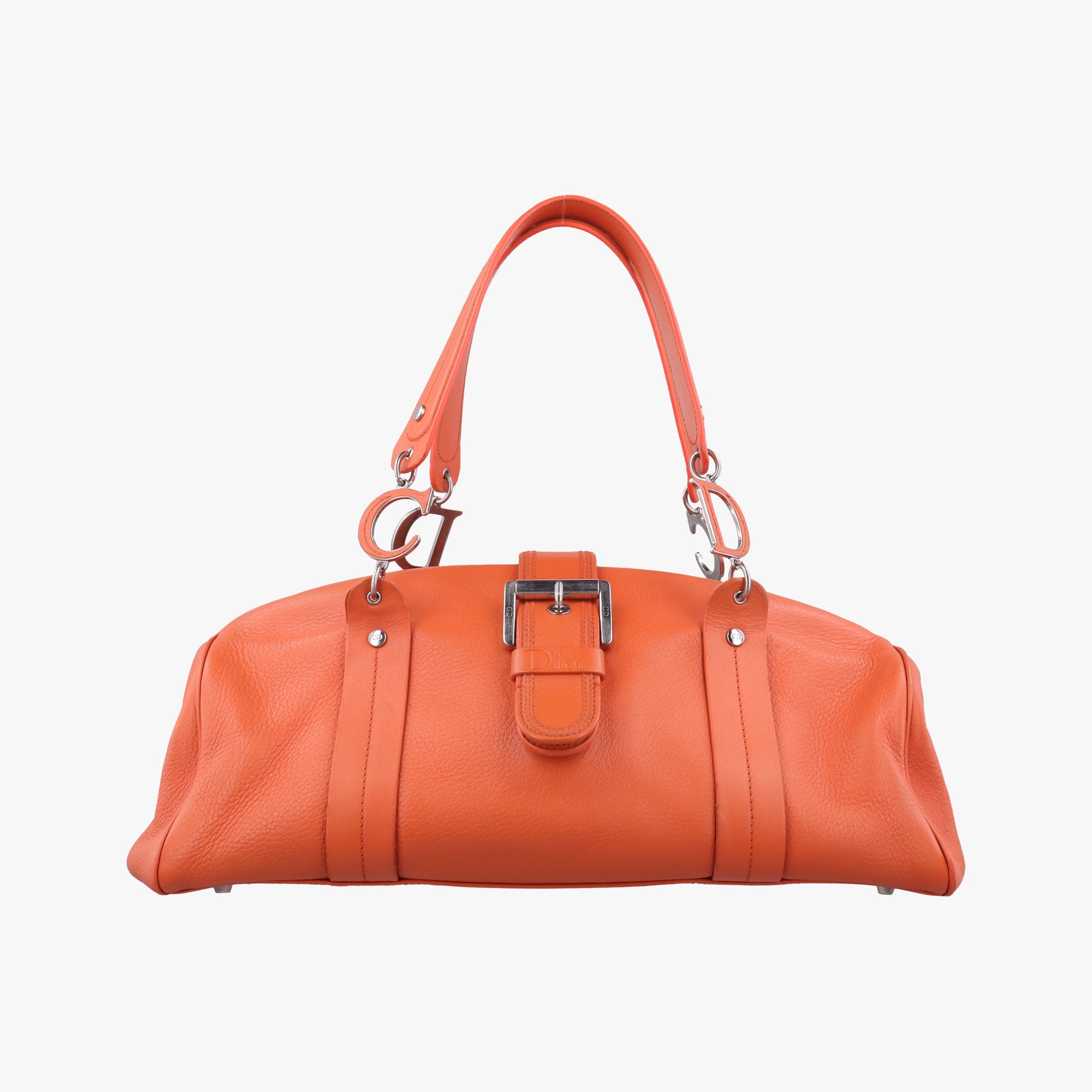 Pre-owned Christian Dior Detective Orange Leather  handbag | stylenewstar