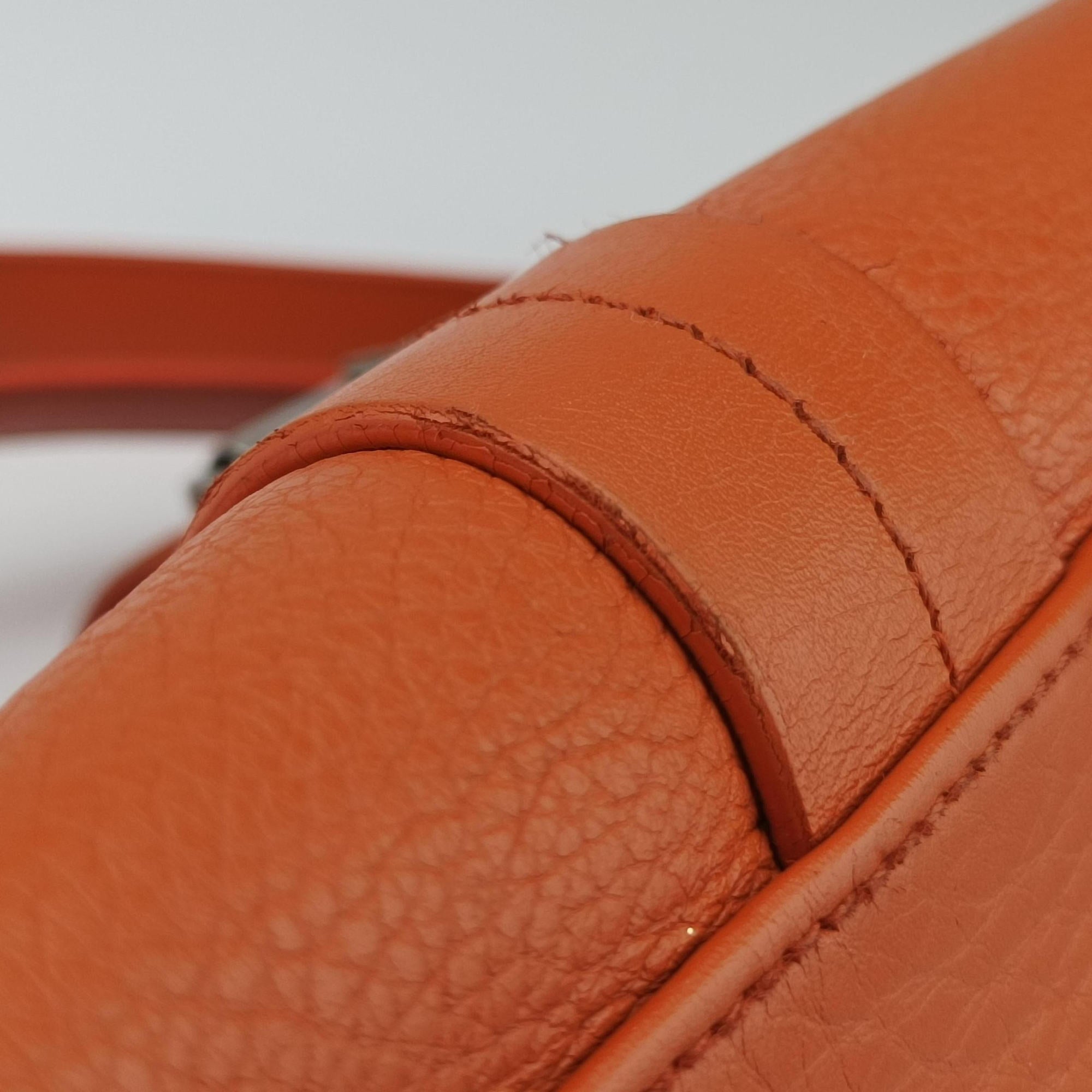 Pre-owned Christian Dior Detective Orange Leather  handbag | stylenewstar