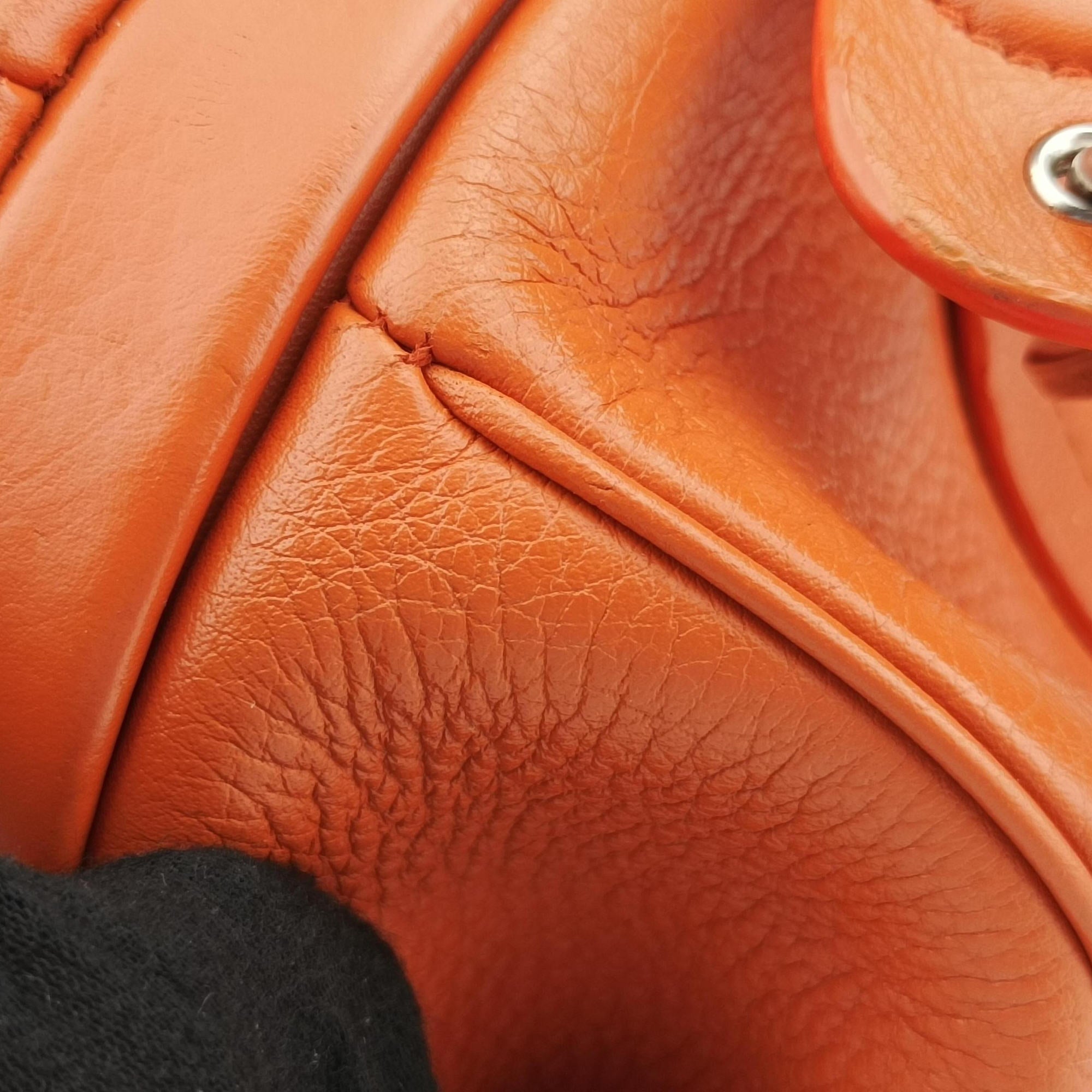 Pre-owned Christian Dior Detective Orange Leather  handbag | stylenewstar