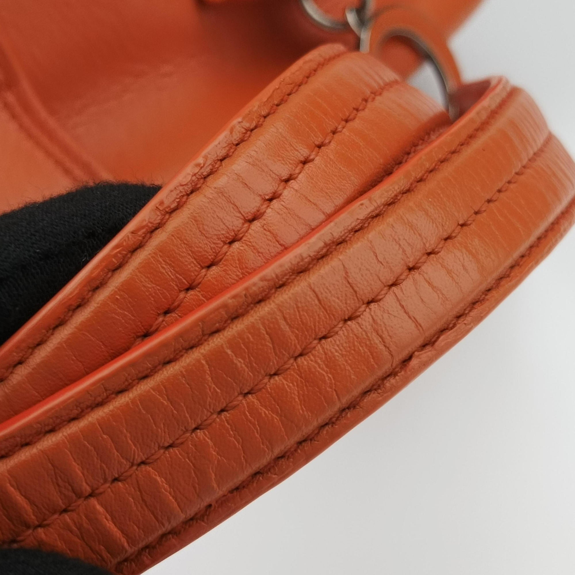 Pre-owned Christian Dior Detective Orange Leather  handbag | stylenewstar