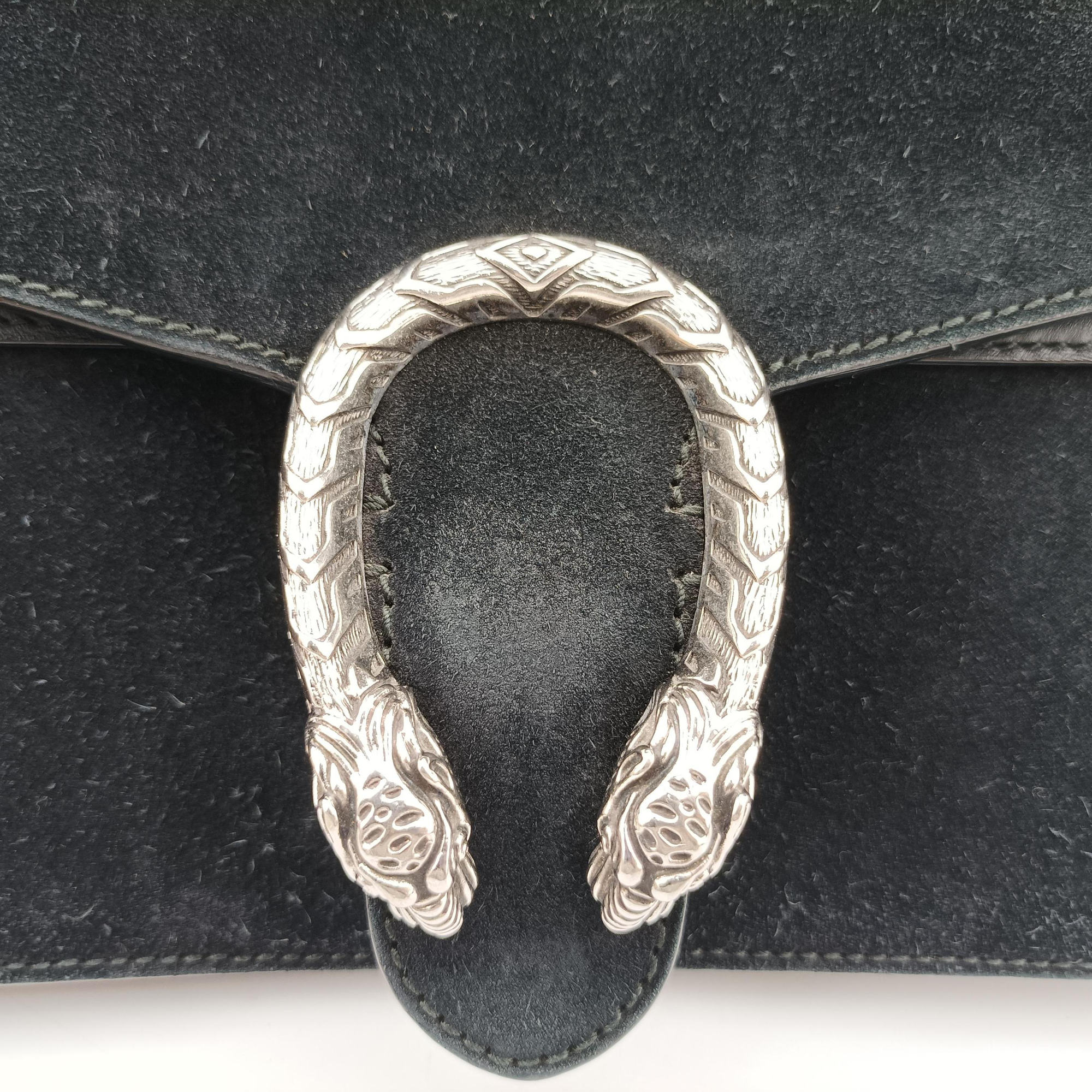 Pre-owned Gucci Dionysus Black Suede×leather 400249 shoulderbag | stylenewstar