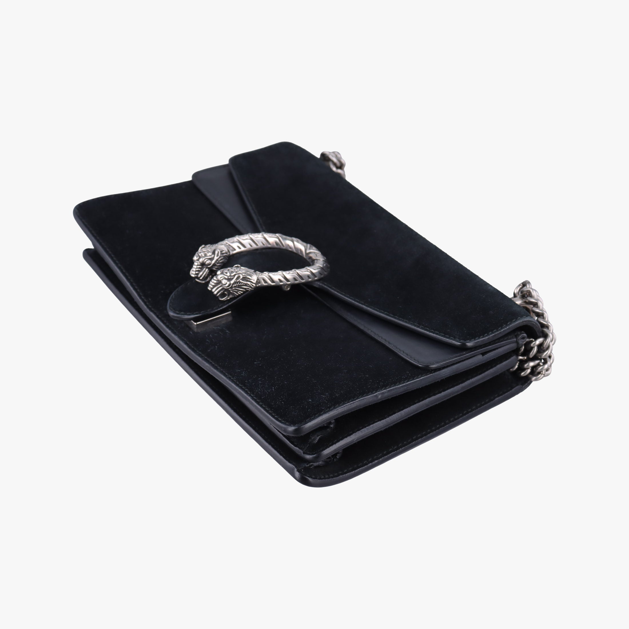 Pre-owned Gucci Dionysus Black Suede×leather 400249 shoulderbag | stylenewstar