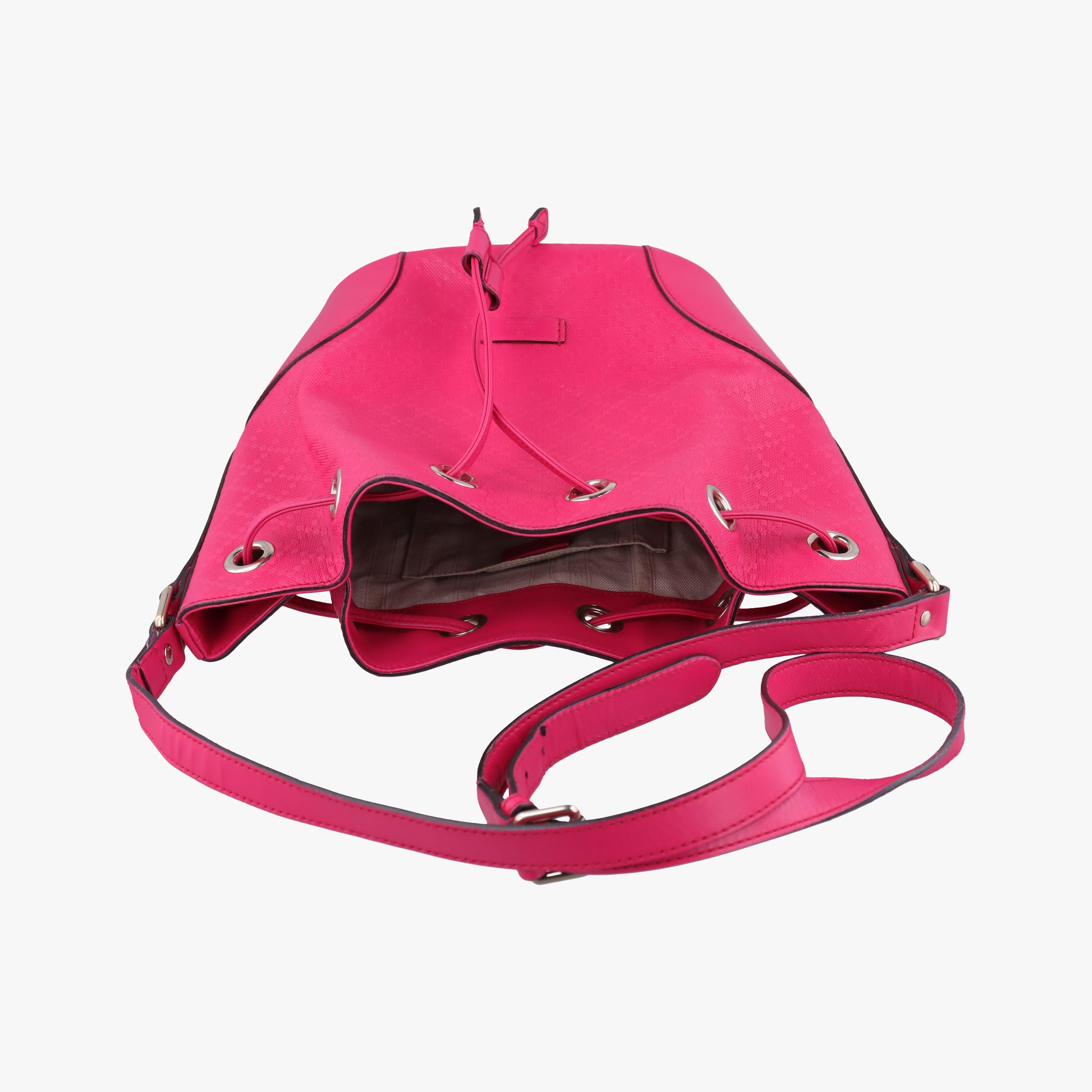 Pre-owned Gucci Bright Diamante Bucket Rose Leather 354229 shoulderbag | stylenewstar