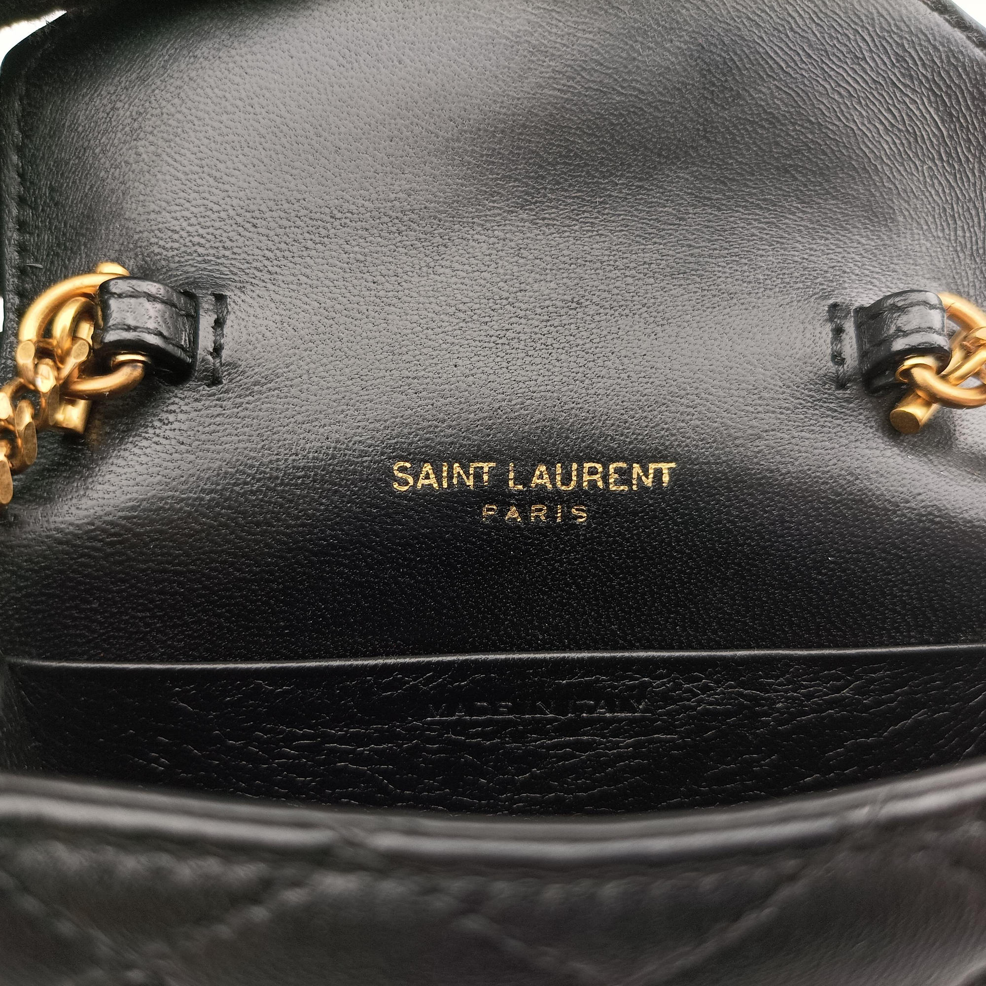 Pre-owned Yves Saint Laurent Gabby Micro Black Leather 685612 shoulderbag | stylenewstar