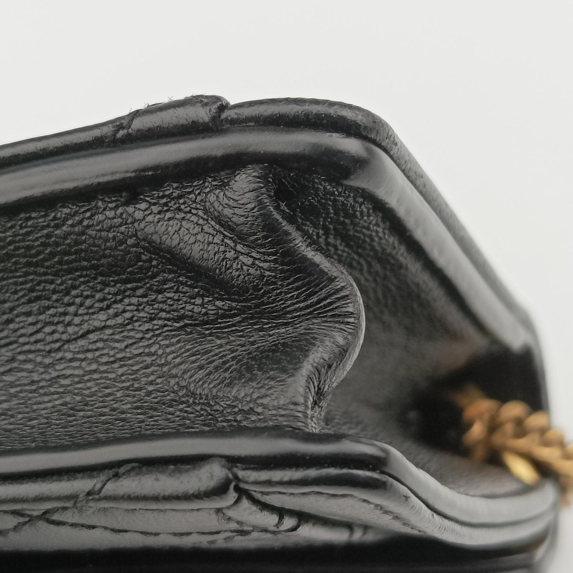 Pre-owned Yves Saint Laurent Gabby Micro Black Leather 685612 shoulderbag | stylenewstar