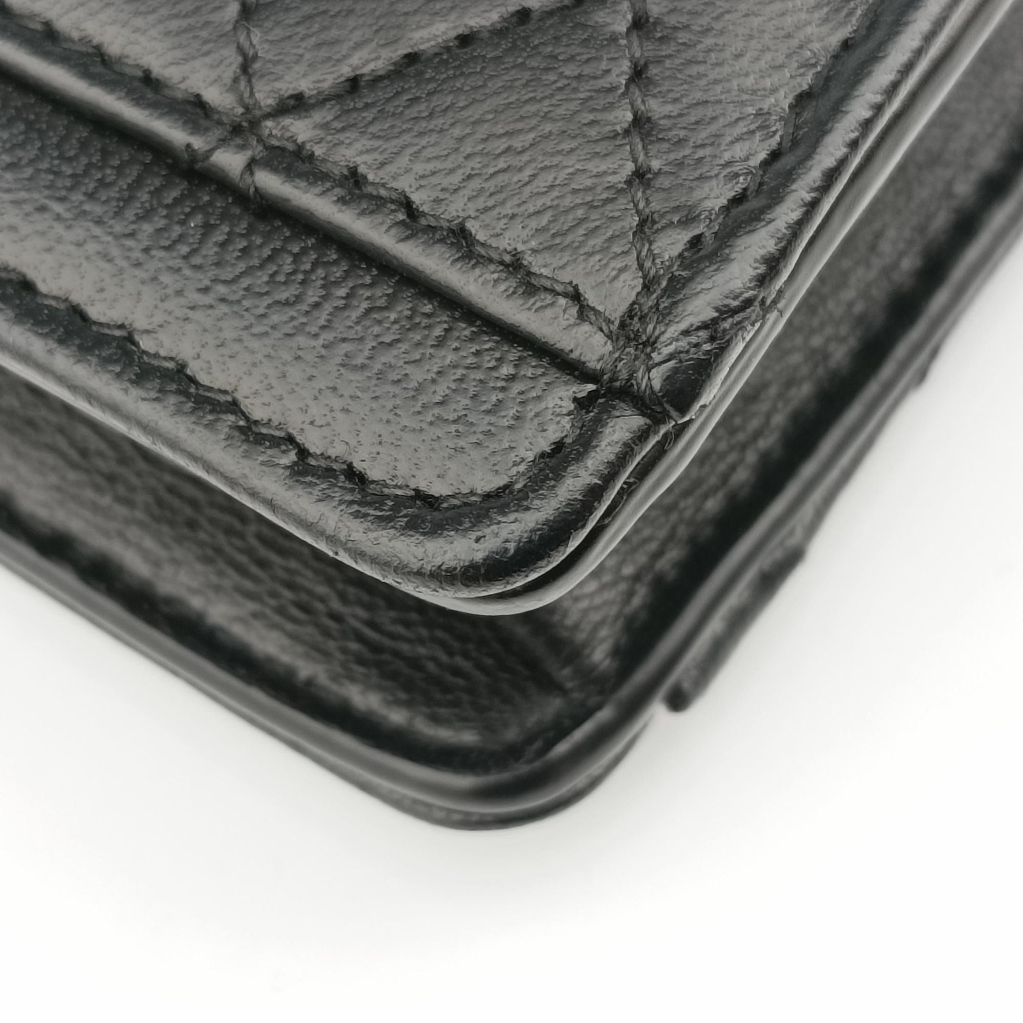 Pre-owned Yves Saint Laurent Gabby Micro Black Leather 685612 shoulderbag | stylenewstar