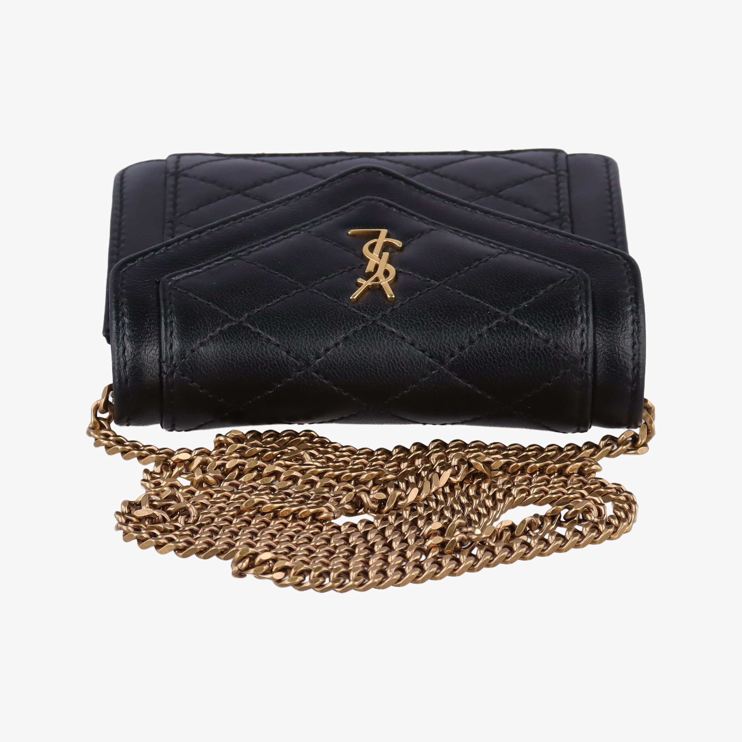 Pre-owned Yves Saint Laurent Gabby Micro Black Leather 685612 shoulderbag | stylenewstar