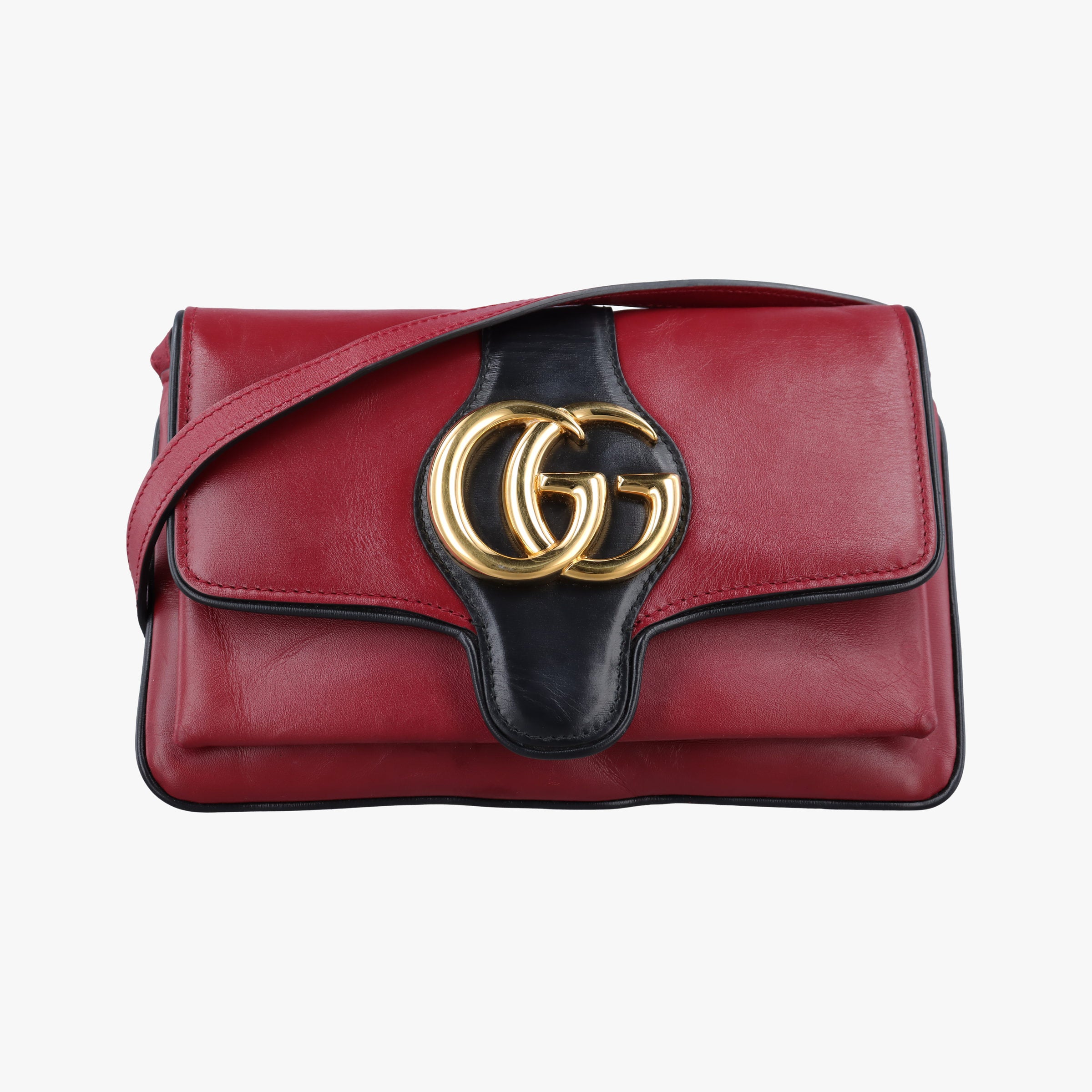 Secondhand Gucci Arli Red×Black Leather 550129 shoulderbag | stylenewstar