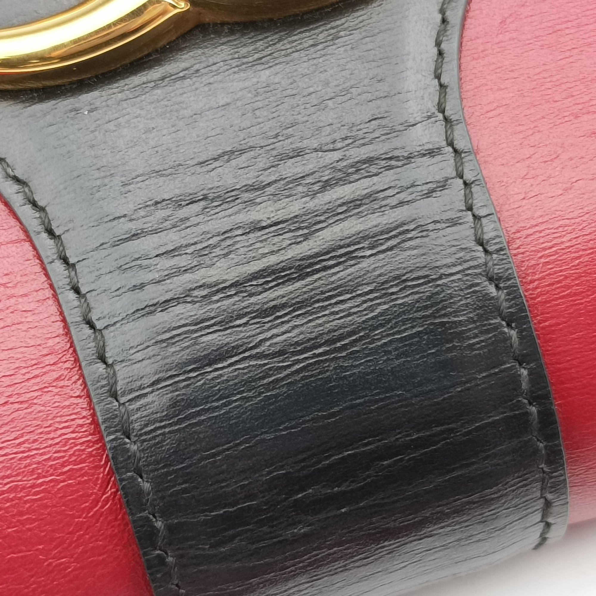 Secondhand Gucci Arli Red×Black Leather 550129 shoulderbag | stylenewstar