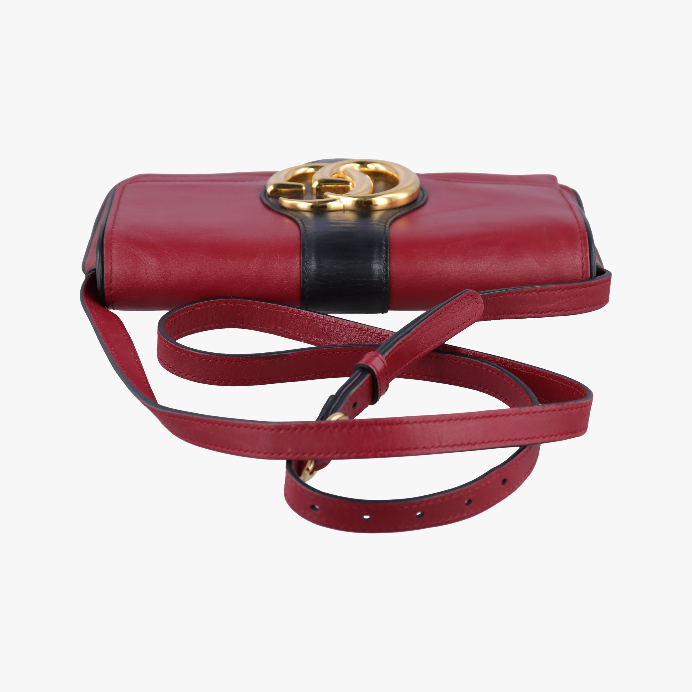 Secondhand Gucci Arli Red×Black Leather 550129 shoulderbag | stylenewstar