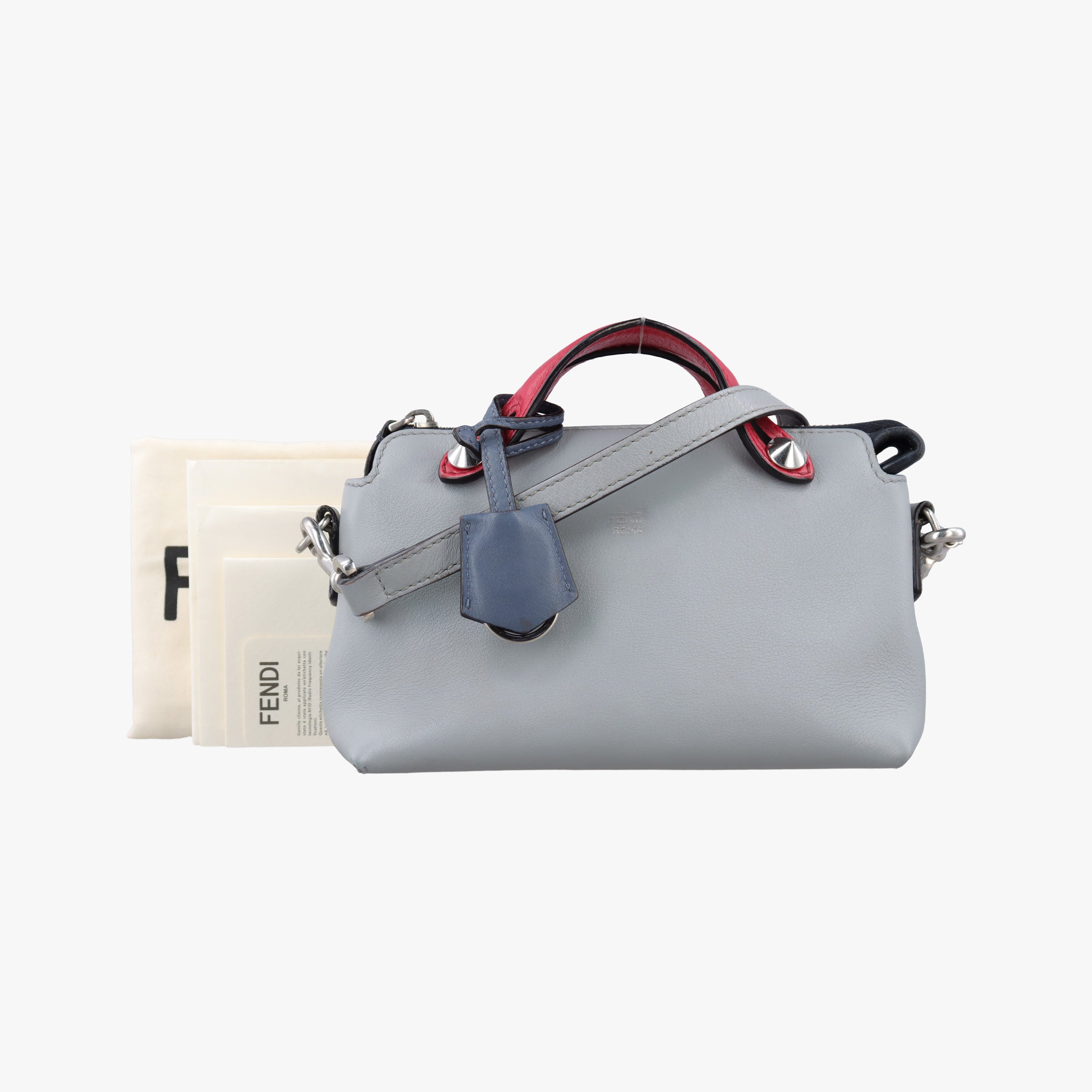 Secondhand Fendi By the Way Grey × Blue × Red leather 8BL135 shoulderbag | stylenewstar