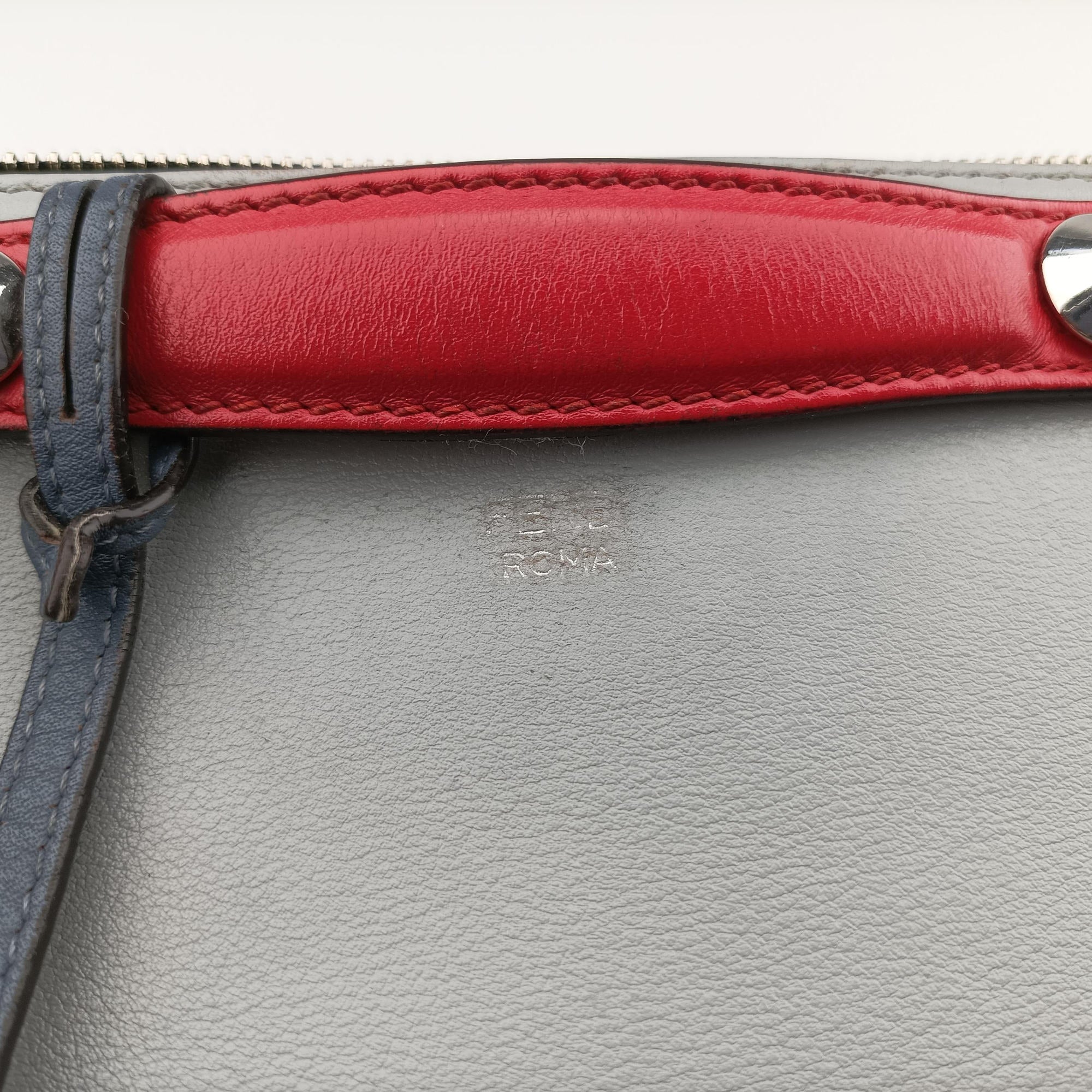 Secondhand Fendi By the Way Grey × Blue × Red leather 8BL135 shoulderbag | stylenewstar