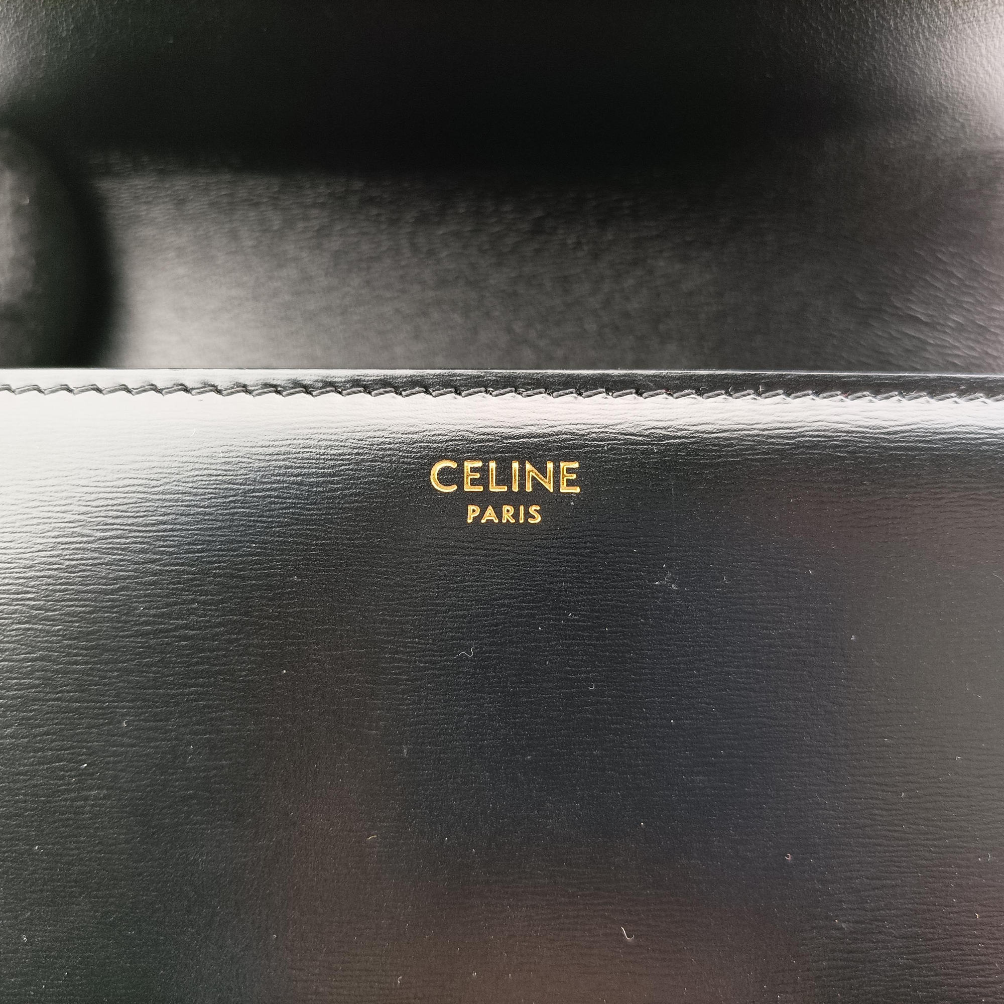 Pre-owned Celine Teen Triomphe Black Leather  shoulderbag | stylenewstar