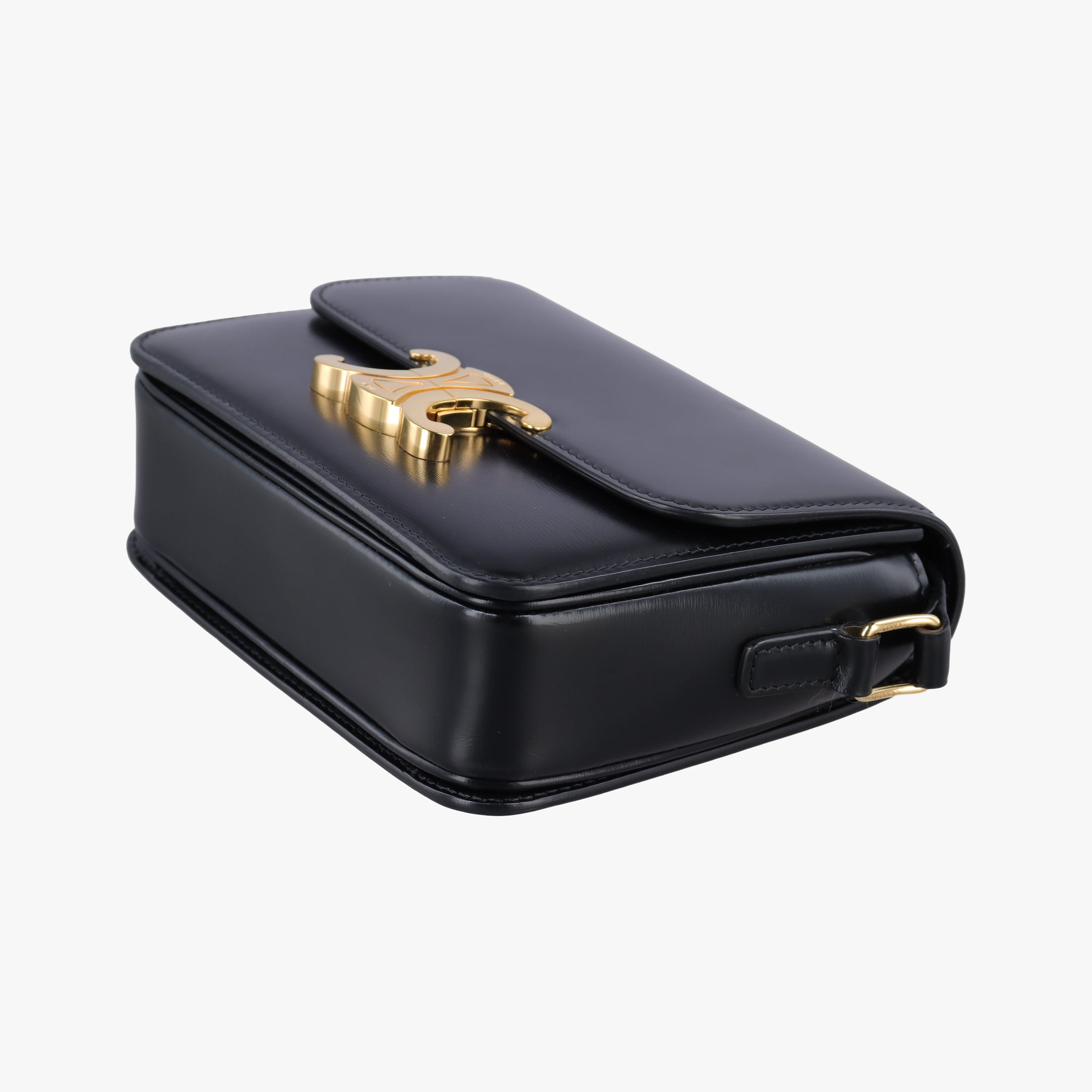 Pre-owned Celine Teen Triomphe Black Leather  shoulderbag | stylenewstar