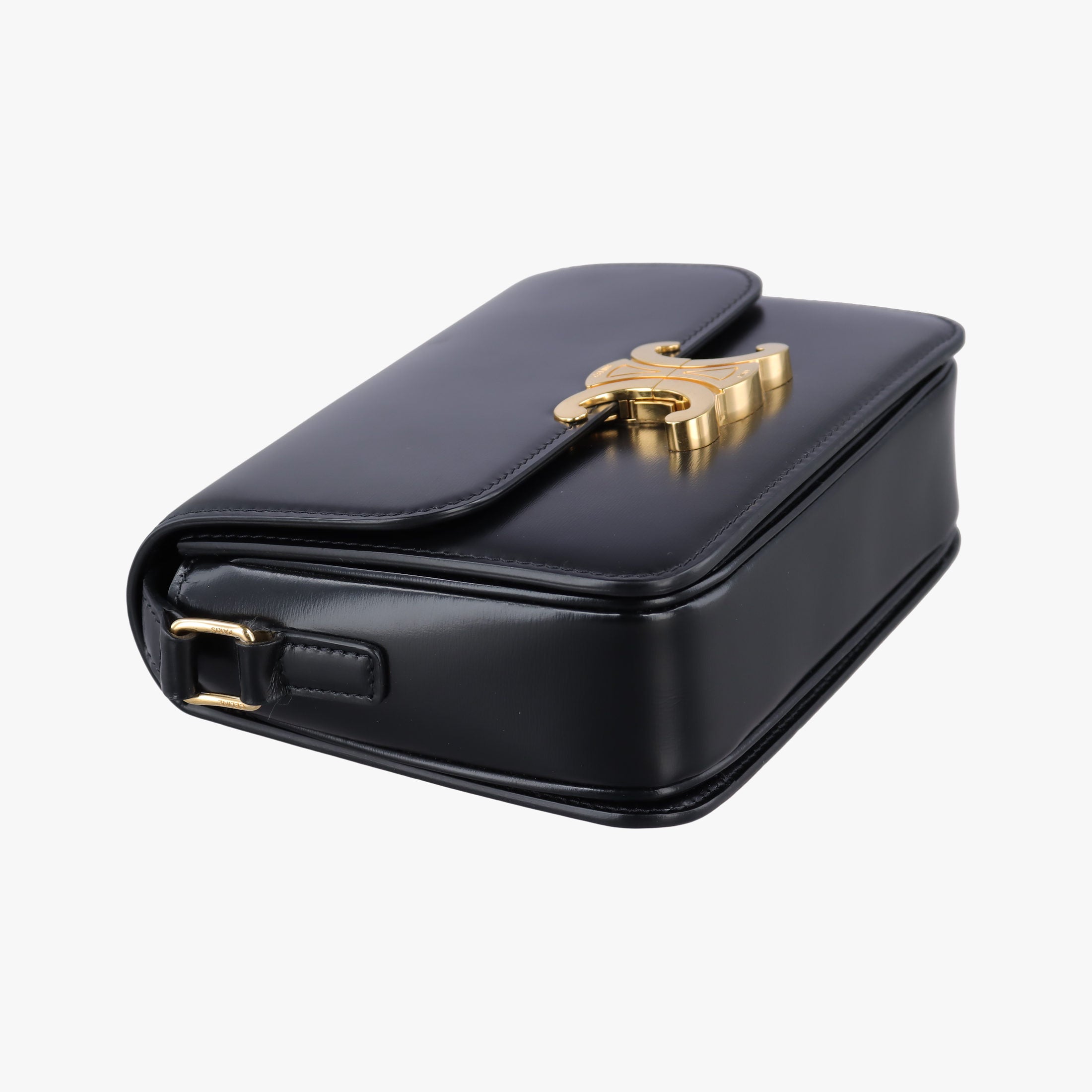 Pre-owned Celine Teen Triomphe Black Leather  shoulderbag | stylenewstar