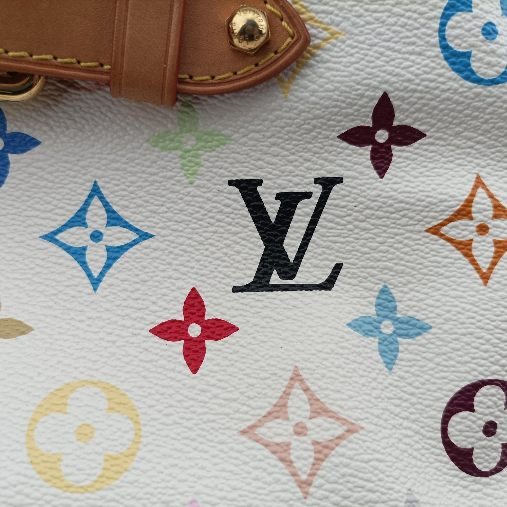 Pre-owned Louis Vuitton CLAUDIA white Monogram Multicolor M40193 handbag | stylenewstar