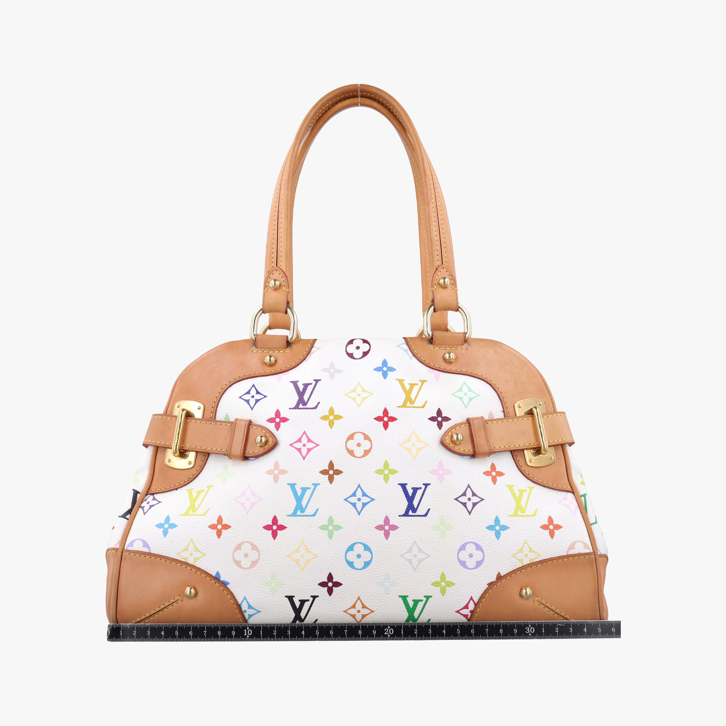 Pre-owned Louis Vuitton CLAUDIA white Monogram Multicolor M40193 handbag | stylenewstar