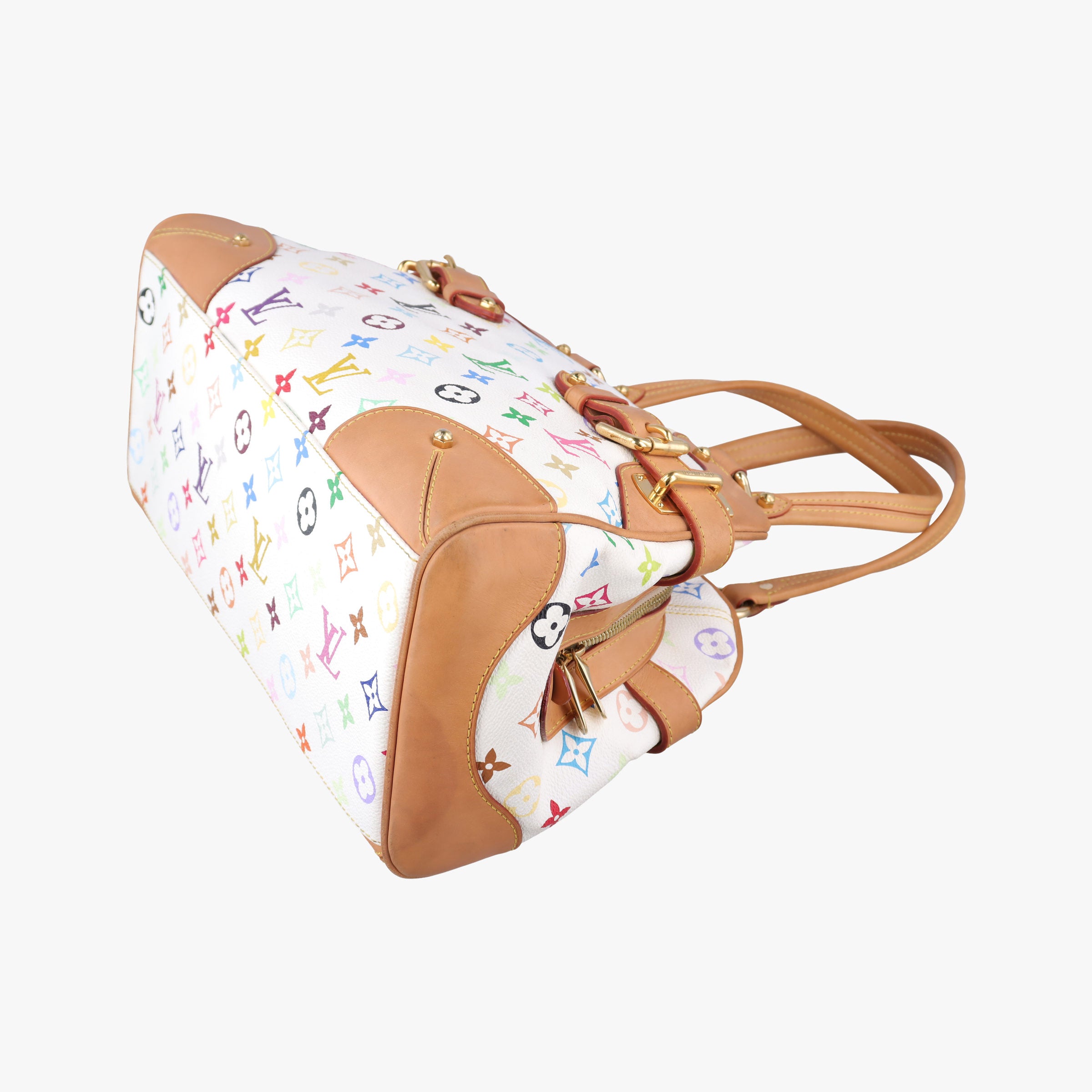 Pre-owned Louis Vuitton CLAUDIA white Monogram Multicolor M40193 handbag | stylenewstar