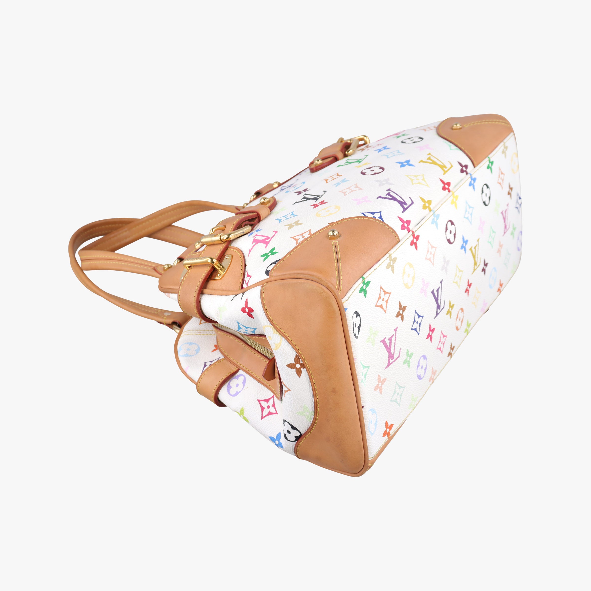 Pre-owned Louis Vuitton CLAUDIA white Monogram Multicolor M40193 handbag | stylenewstar