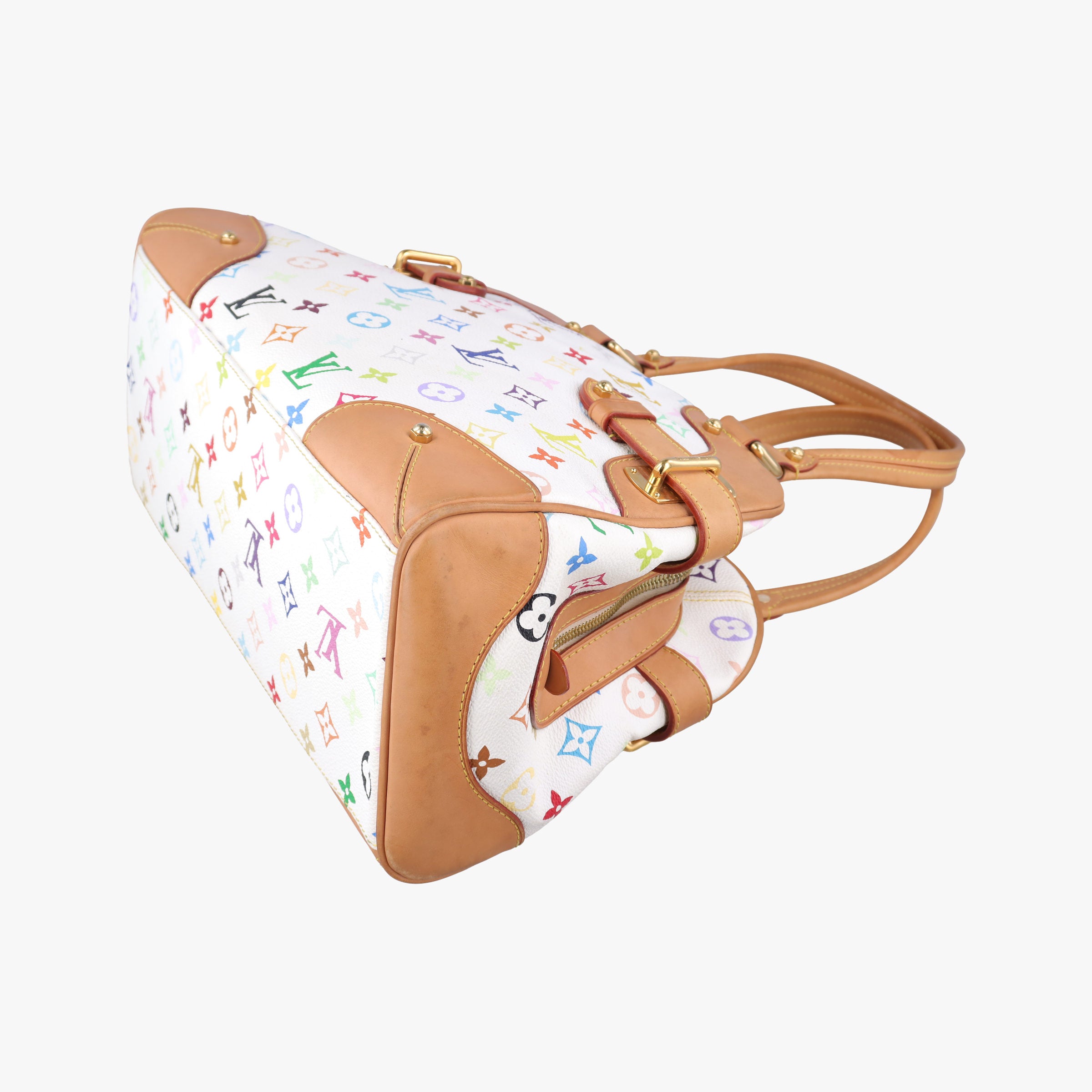 Pre-owned Louis Vuitton CLAUDIA white Monogram Multicolor M40193 handbag | stylenewstar