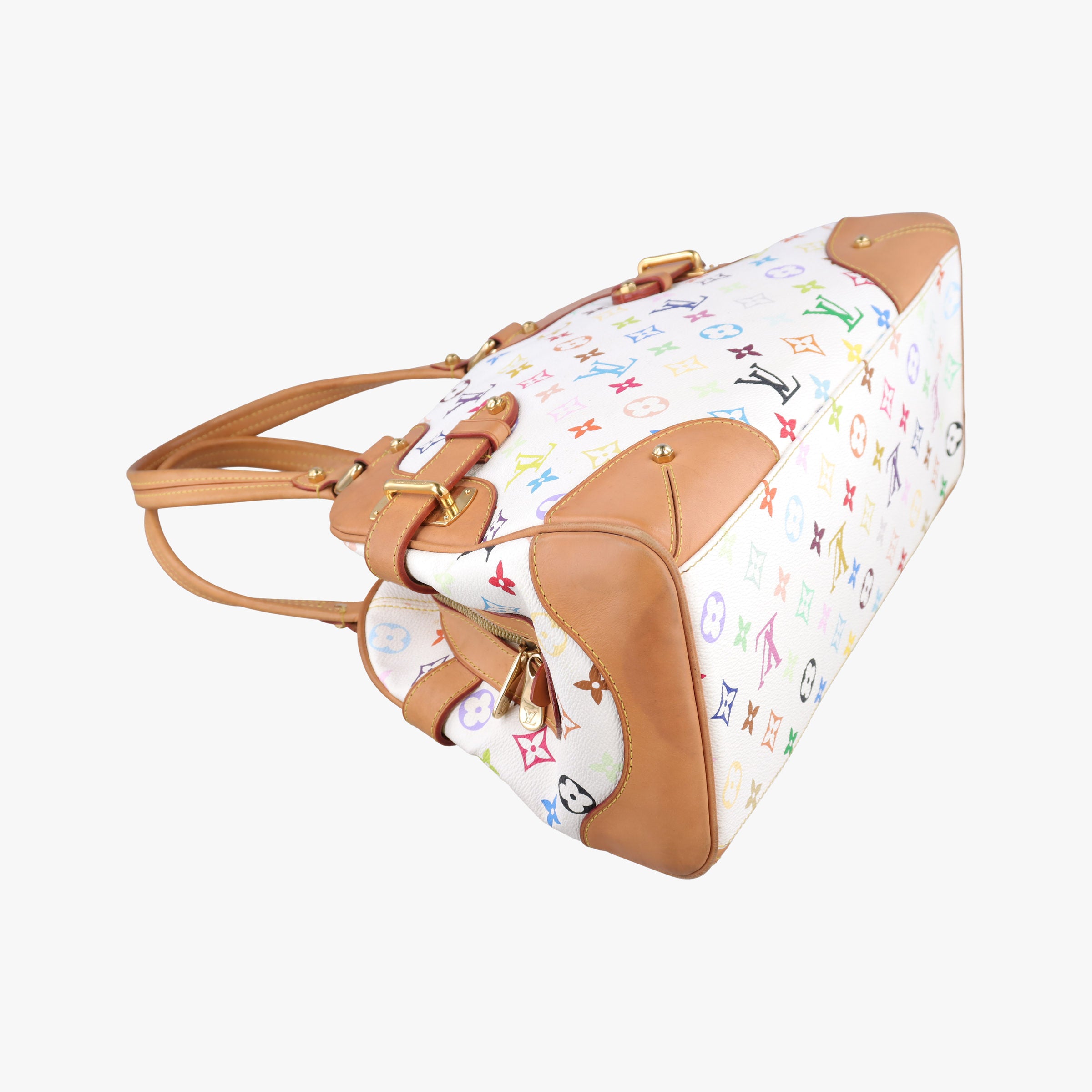 Pre-owned Louis Vuitton CLAUDIA white Monogram Multicolor M40193 handbag | stylenewstar
