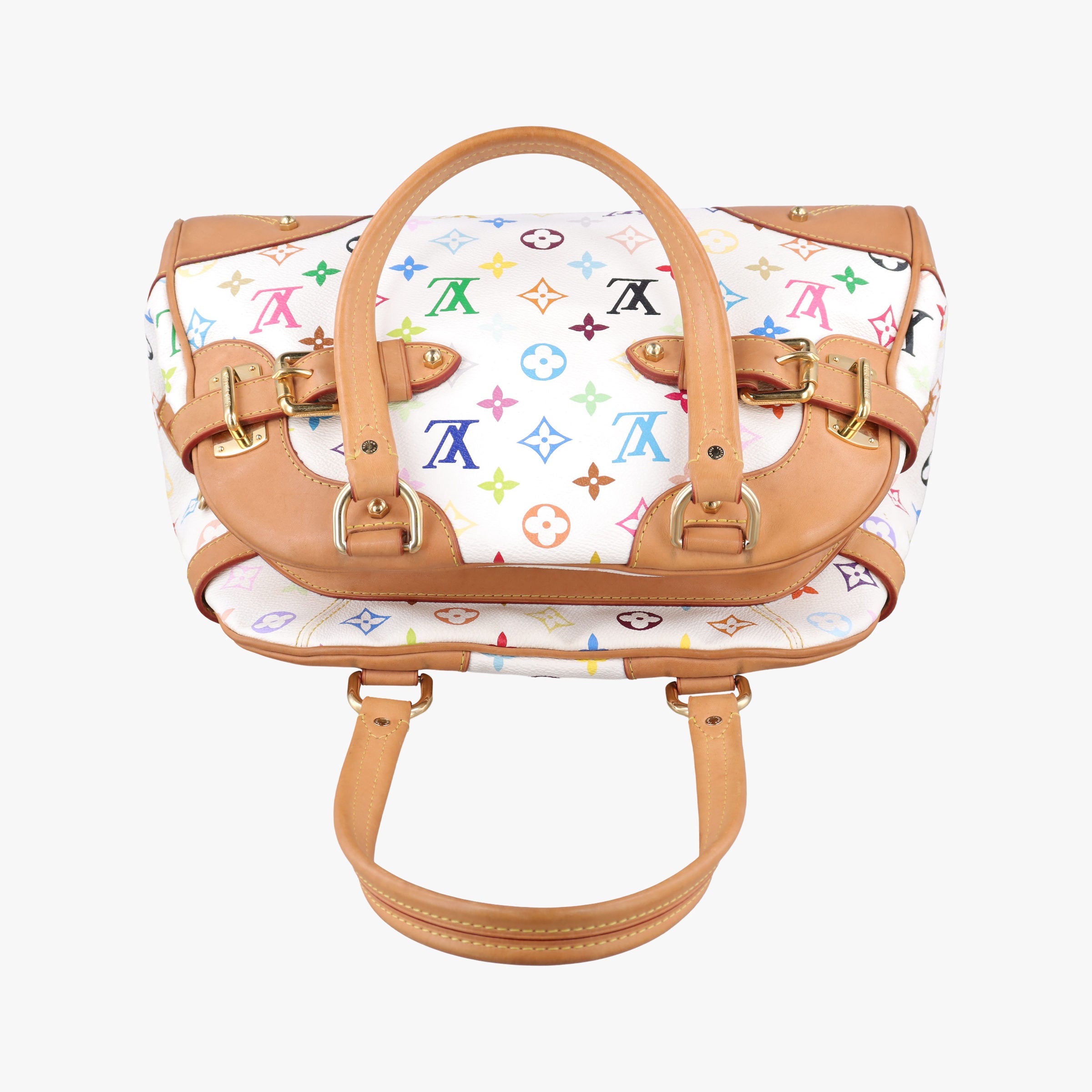 Pre-owned Louis Vuitton CLAUDIA white Monogram Multicolor M40193 handbag | stylenewstar