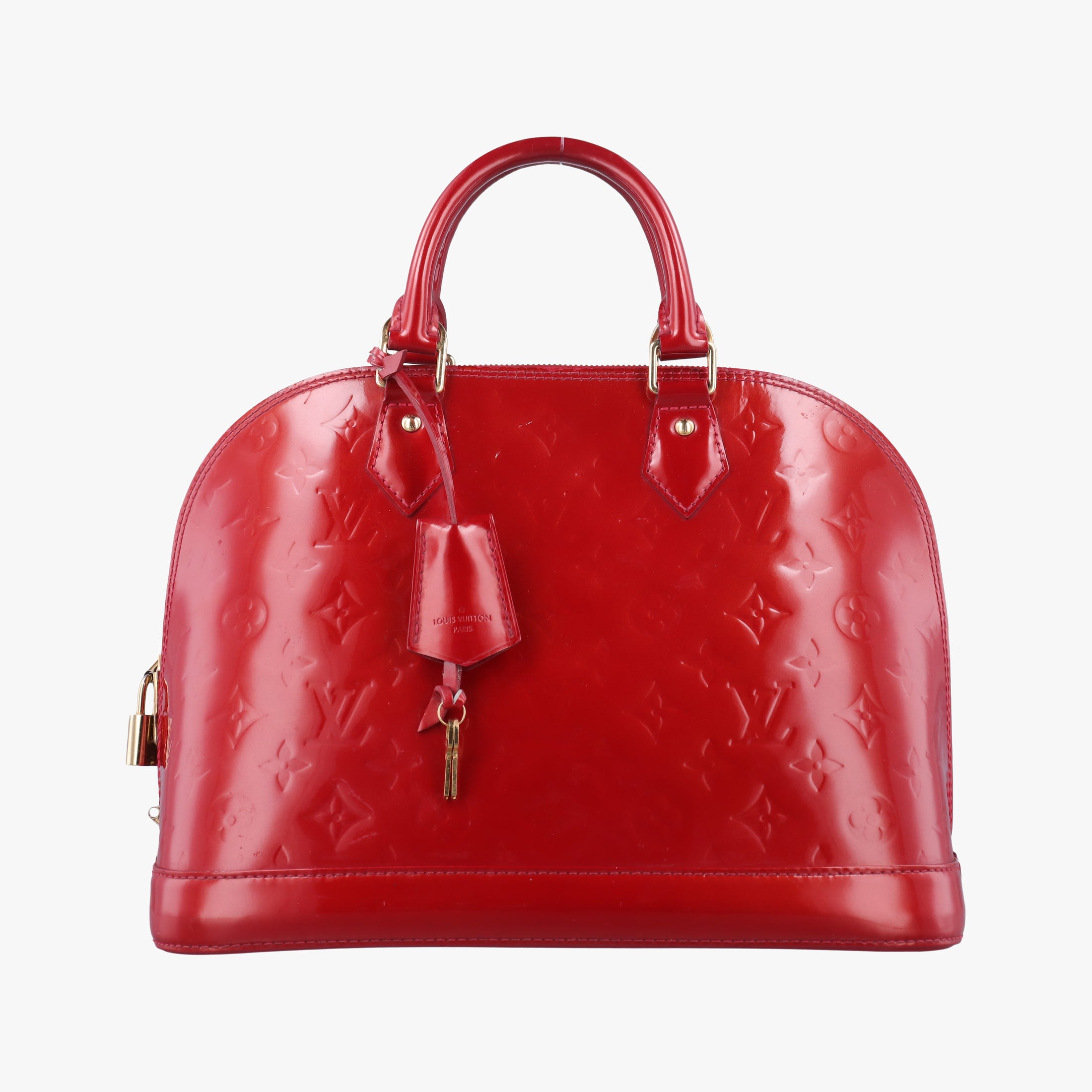 Pre-owned Louis Vuitton Alma PM pomme d'amour Vernis M90096 handbag | stylenewstar
