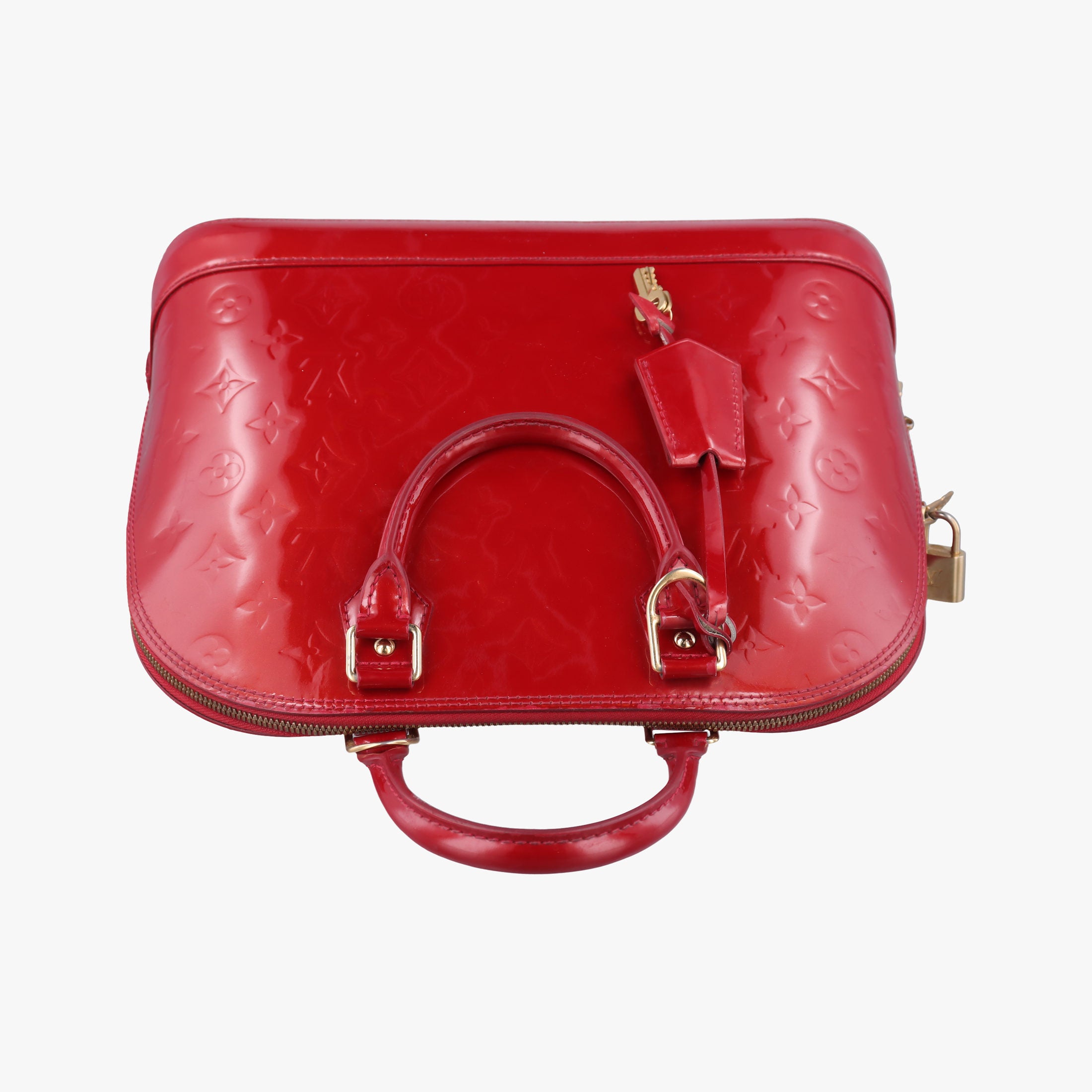 Pre-owned Louis Vuitton Alma PM pomme d'amour Vernis M90096 handbag | stylenewstar