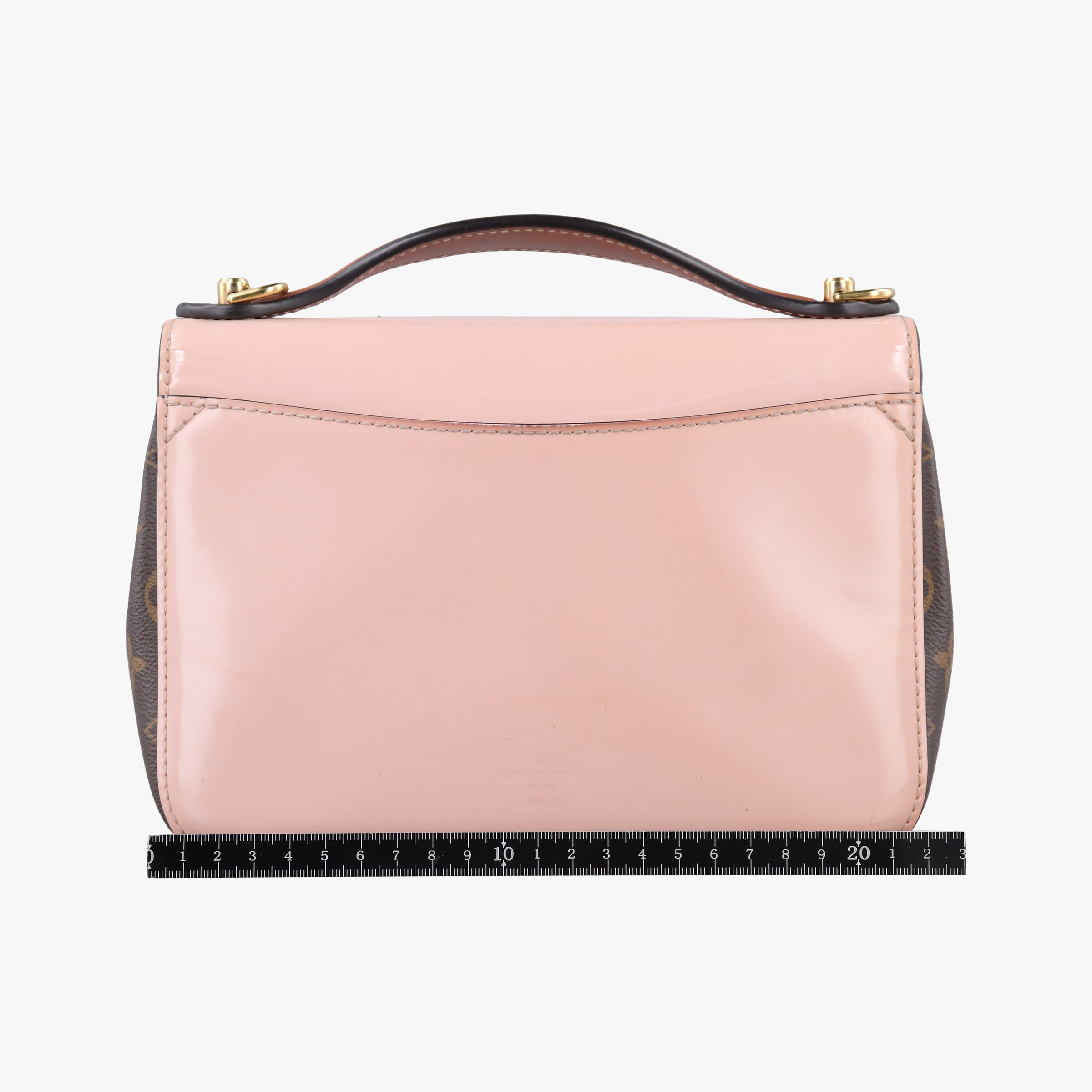Pre-owned Louis Vuitton Cherry Wood BB Rose Ballerine PVC coated canvas×Vernis M51952 shoulderbag | stylenewstar