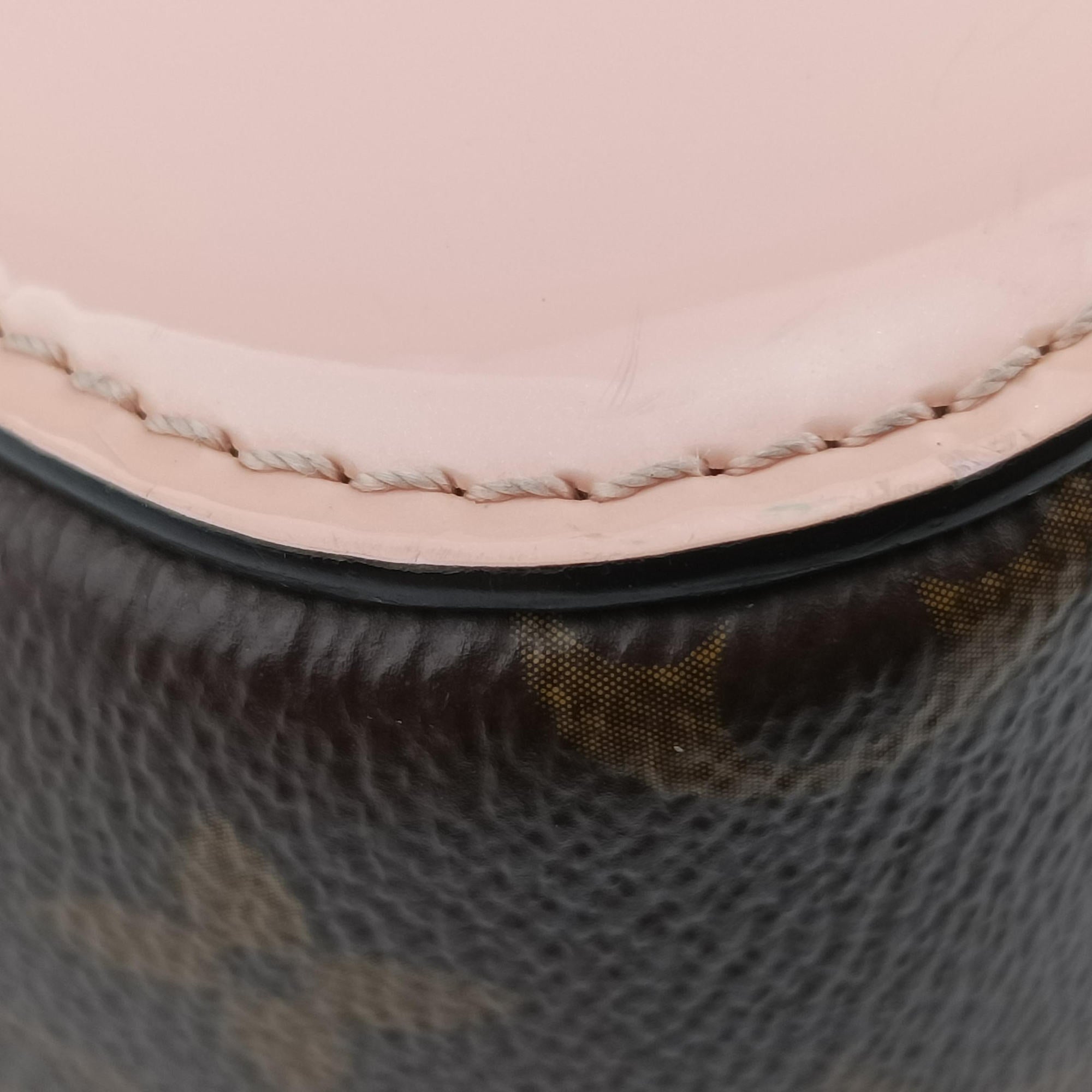 Pre-owned Louis Vuitton Cherry Wood BB Rose Ballerine PVC coated canvas×Vernis M51952 shoulderbag | stylenewstar