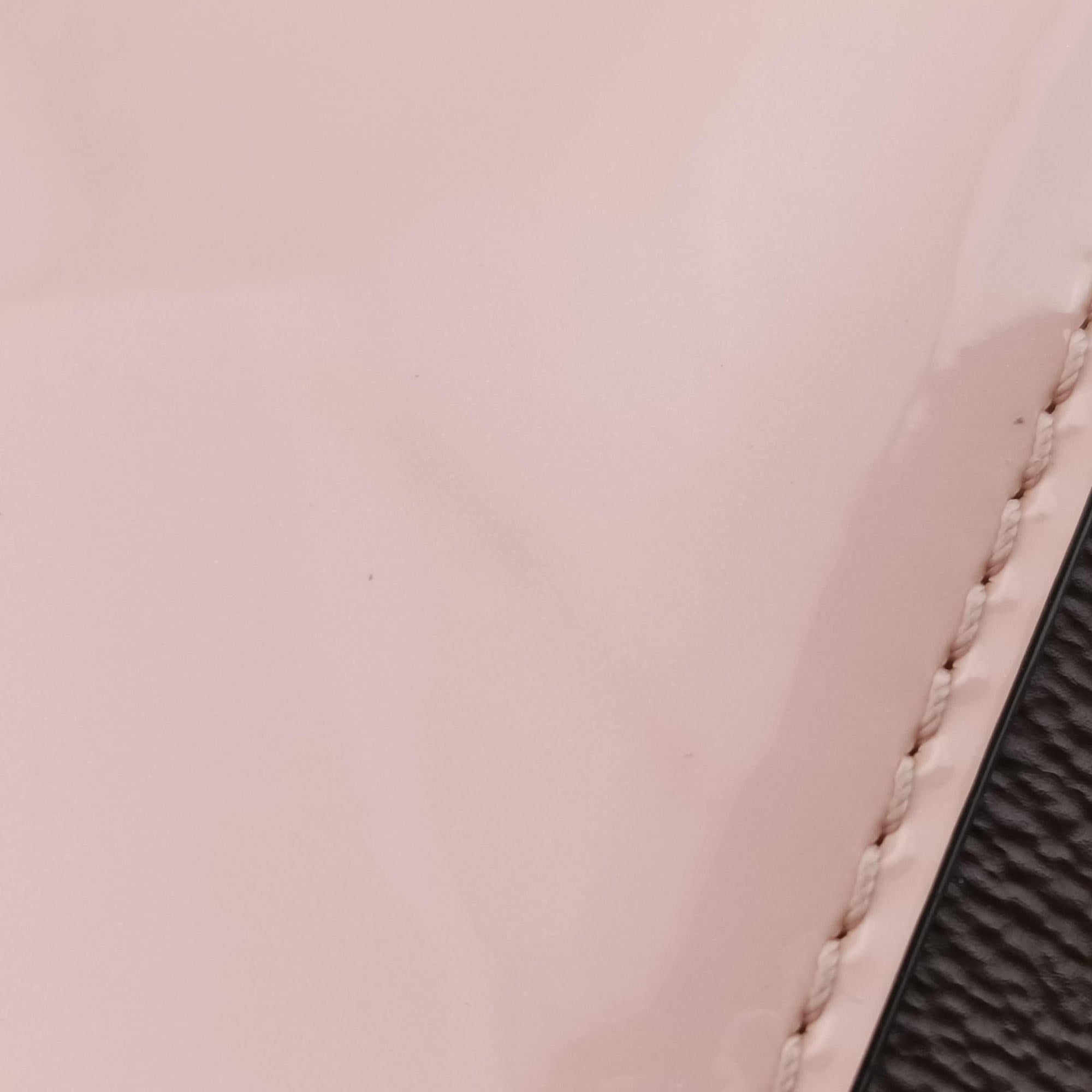 Pre-owned Louis Vuitton Cherry Wood BB Rose Ballerine PVC coated canvas×Vernis M51952 shoulderbag | stylenewstar