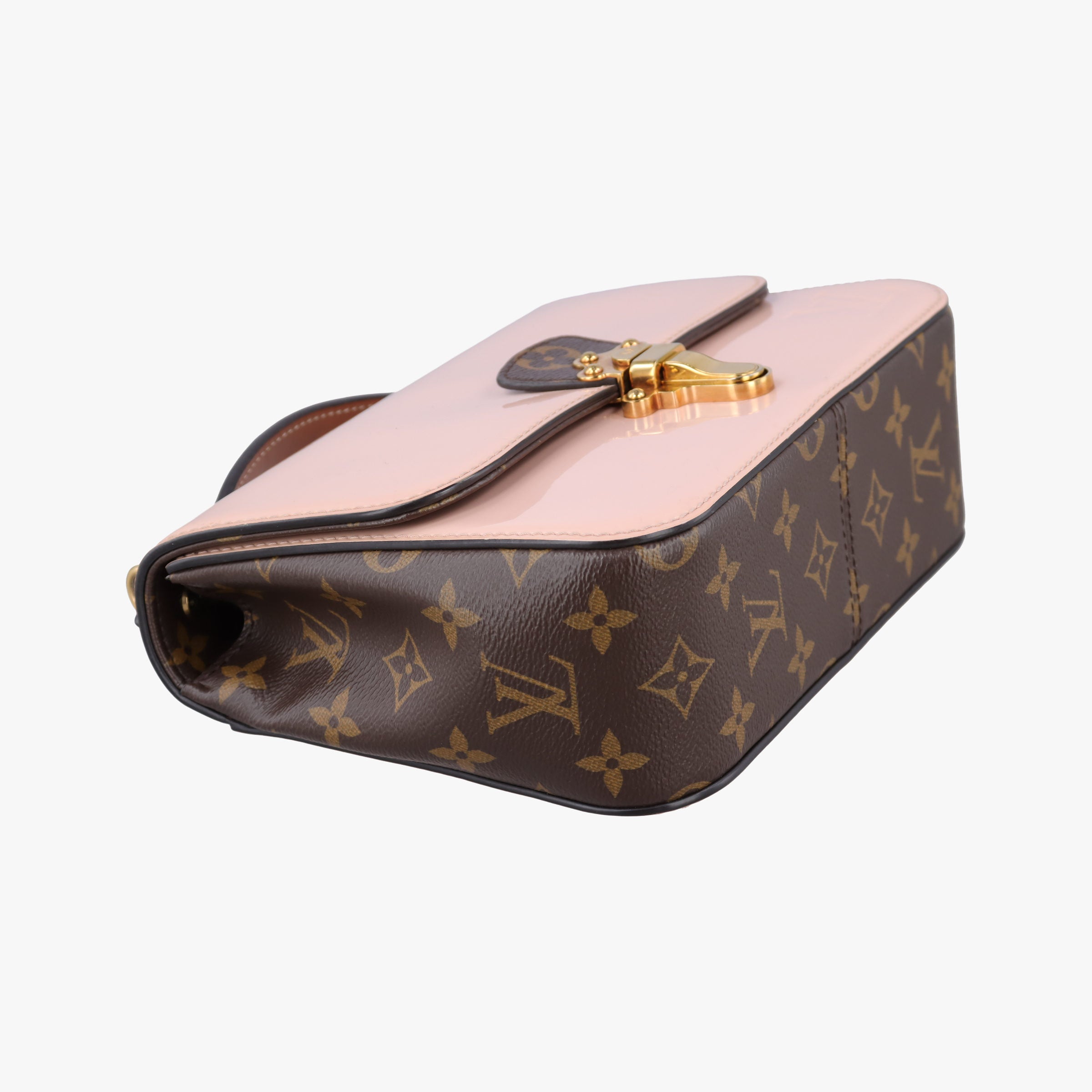 Pre-owned Louis Vuitton Cherry Wood BB Rose Ballerine PVC coated canvas×Vernis M51952 shoulderbag | stylenewstar