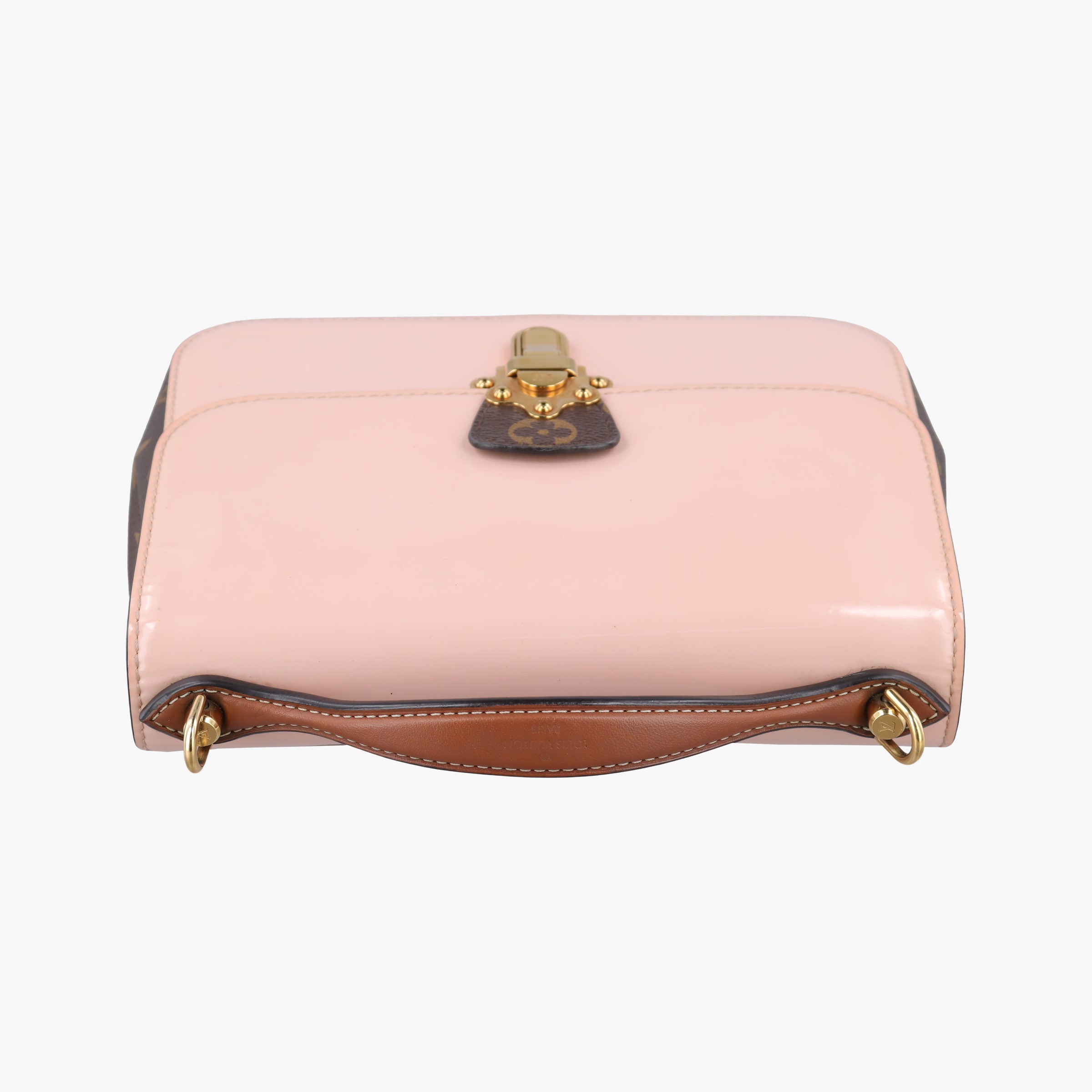 Pre-owned Louis Vuitton Cherry Wood BB Rose Ballerine PVC coated canvas×Vernis M51952 shoulderbag | stylenewstar