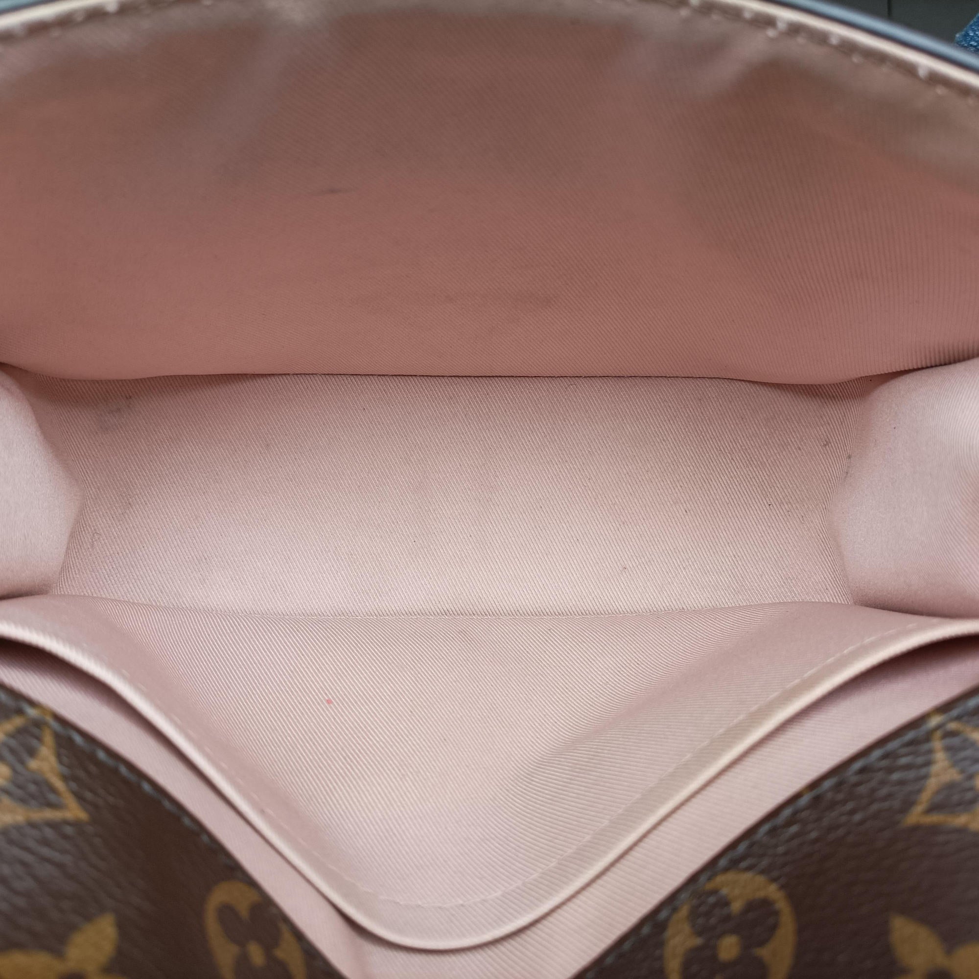 Pre-owned Louis Vuitton Cherry Wood BB Rose Ballerine PVC coated canvas×Vernis M51952 shoulderbag | stylenewstar