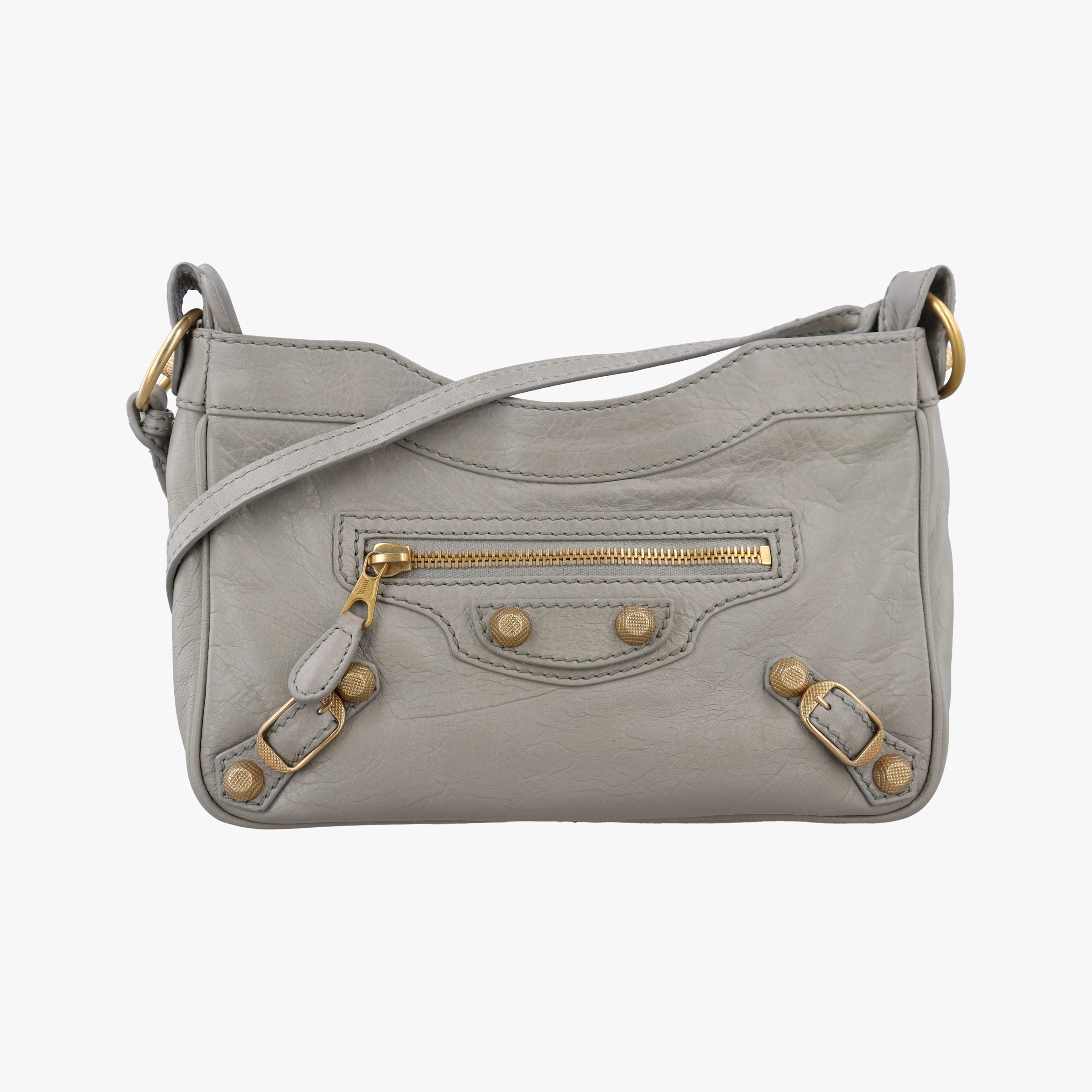 Pre-owned Balenciaga Motocross Giant Classic Hip Grey lambskin  shoulderbag | stylenewstar