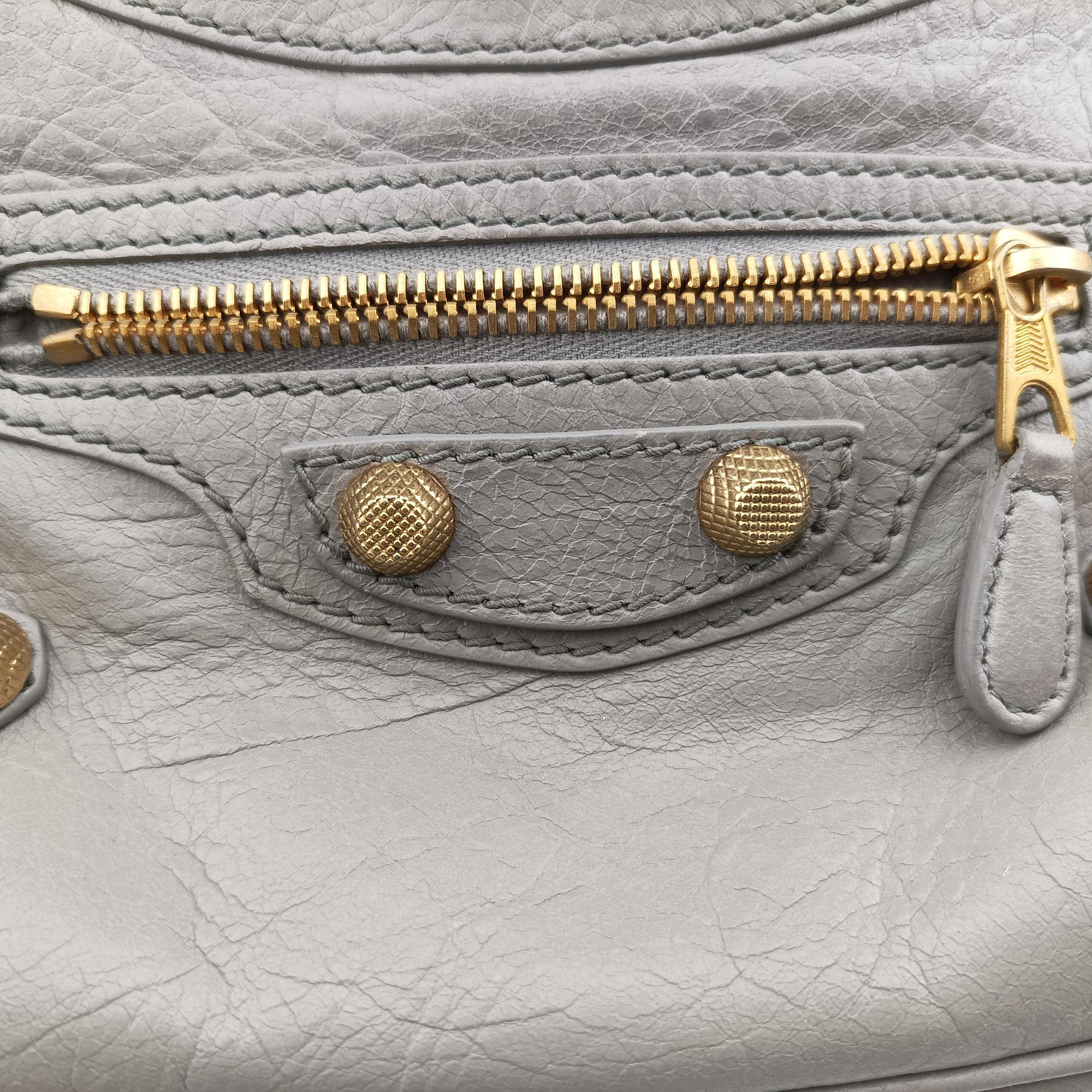Pre-owned Balenciaga Motocross Giant Classic Hip Grey lambskin  shoulderbag | stylenewstar