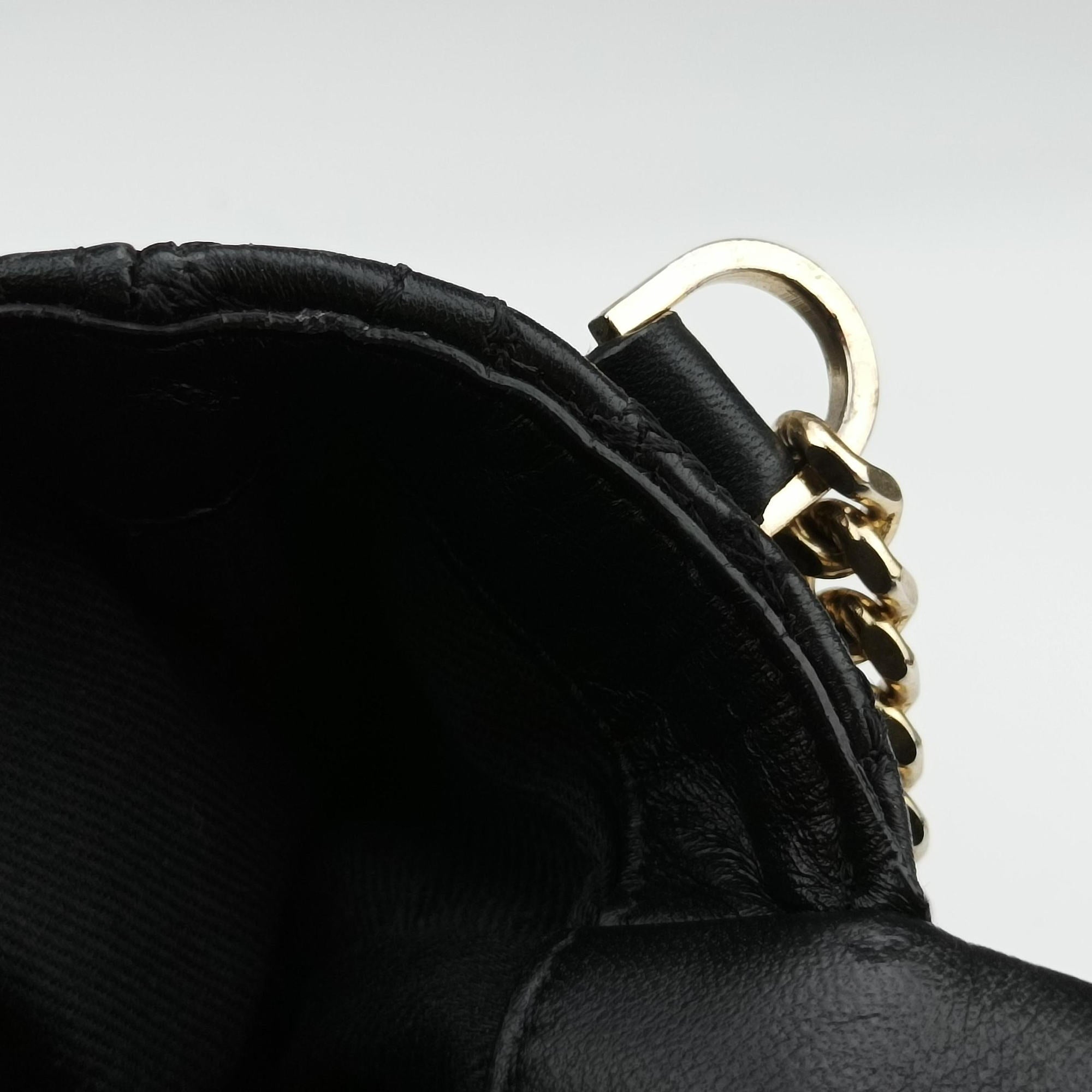 Pre-owned VERSACE Vanitas Medusa Black leather  shoulderbag | stylenewstar