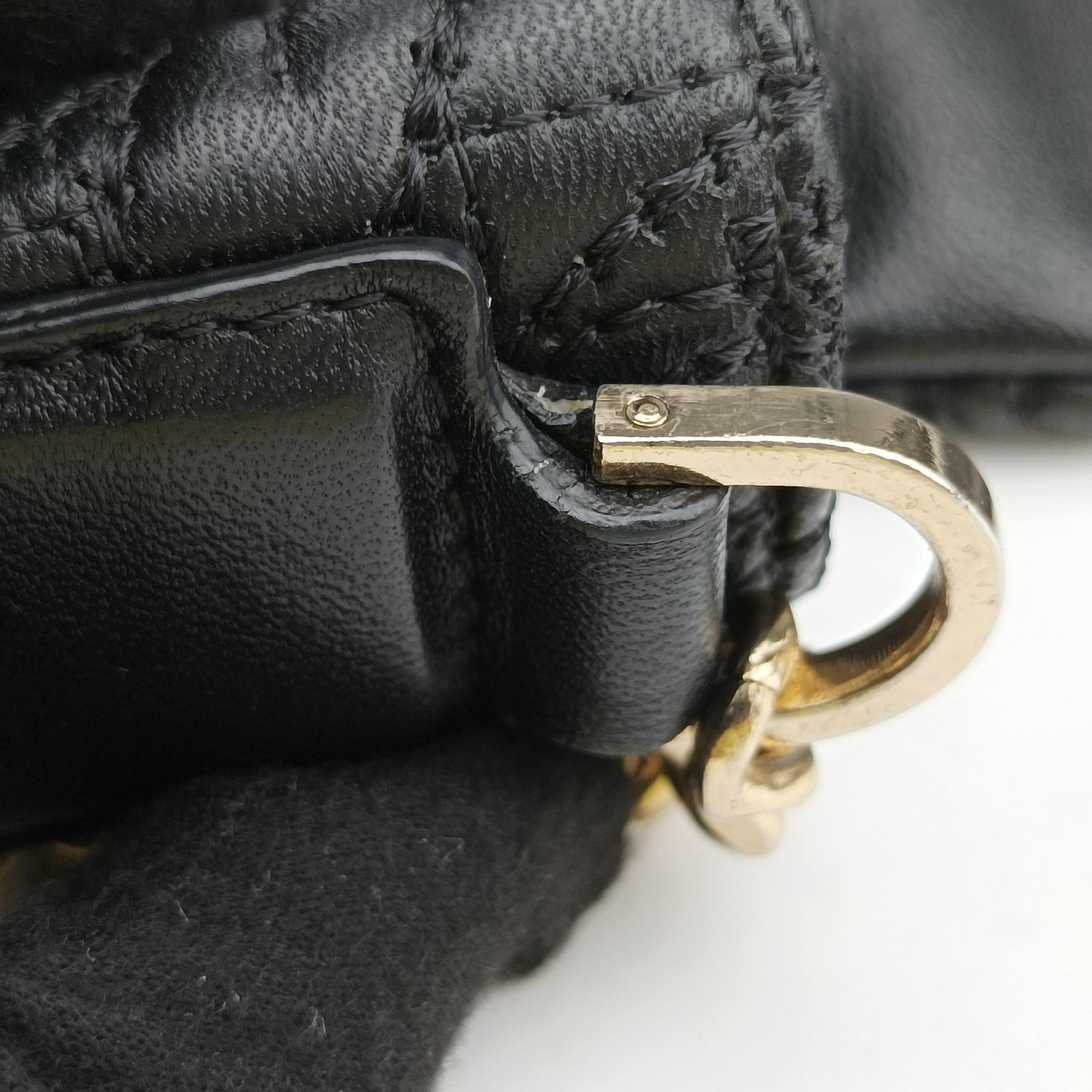 Pre-owned VERSACE Vanitas Medusa Black leather  shoulderbag | stylenewstar