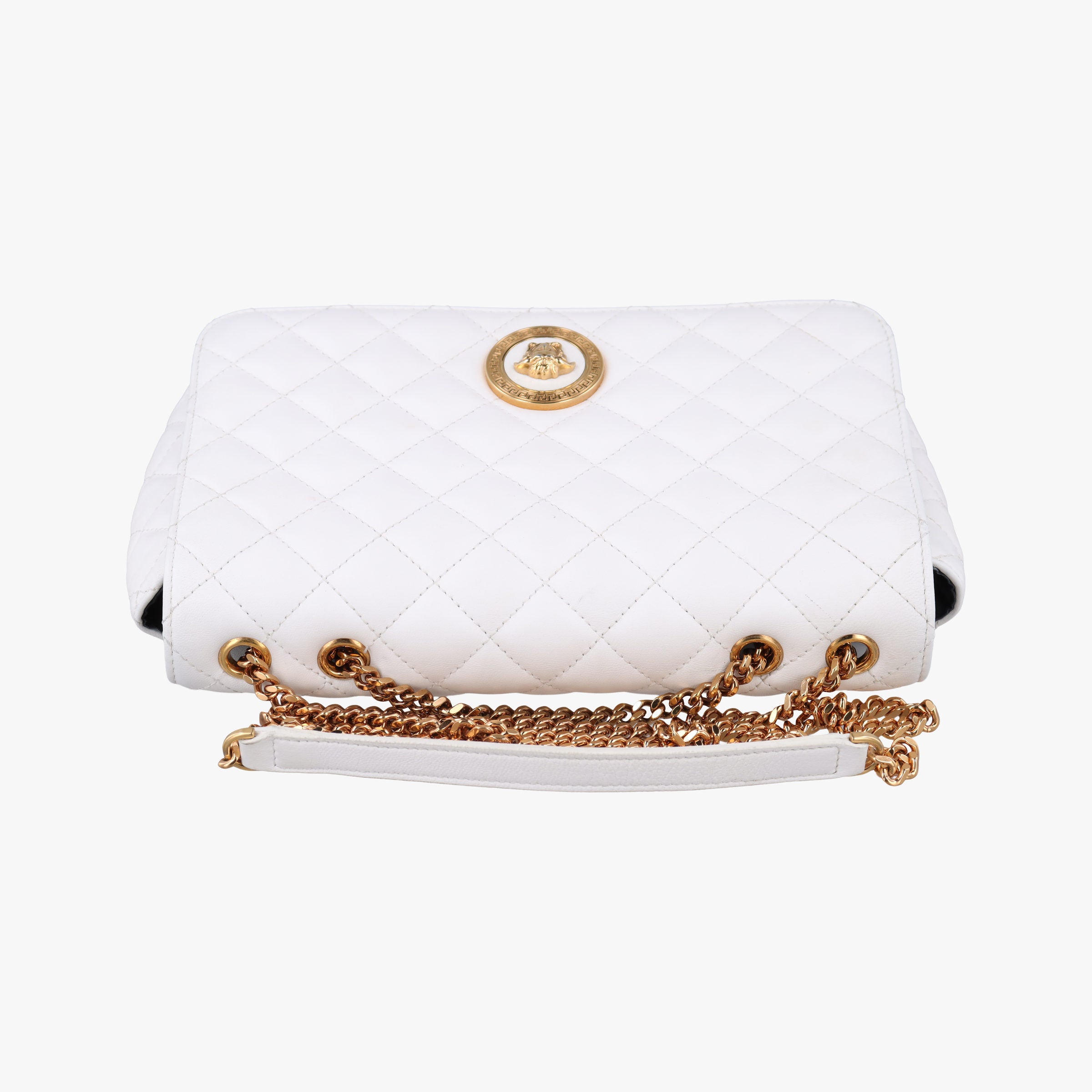 Vintage VERSACE Medusa White Leather  shoulderbag | stylenewstar