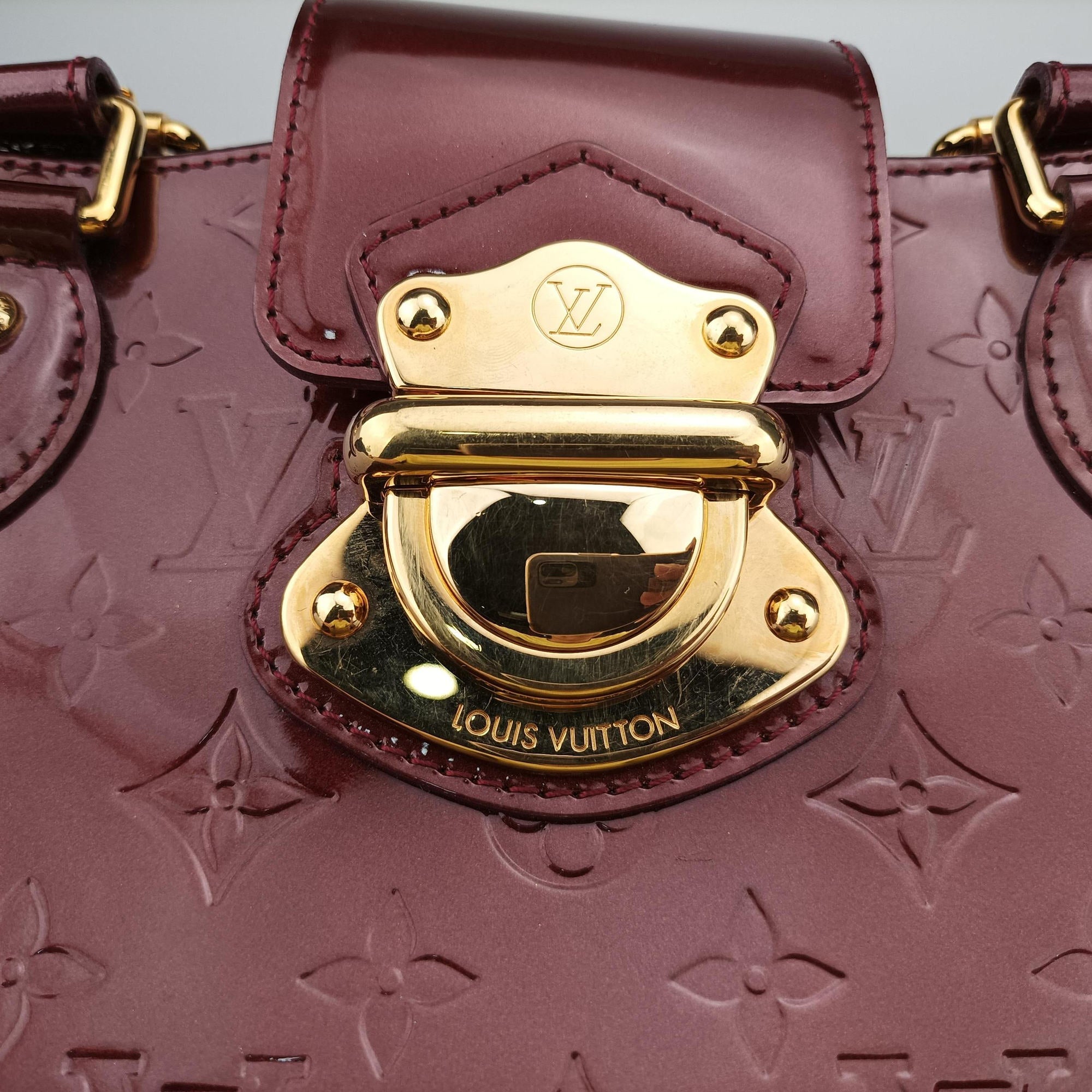 Pre-owned Louis Vuitton MELROSE AVENUE AMARANTE Vernis M93757 handbag | stylenewstar