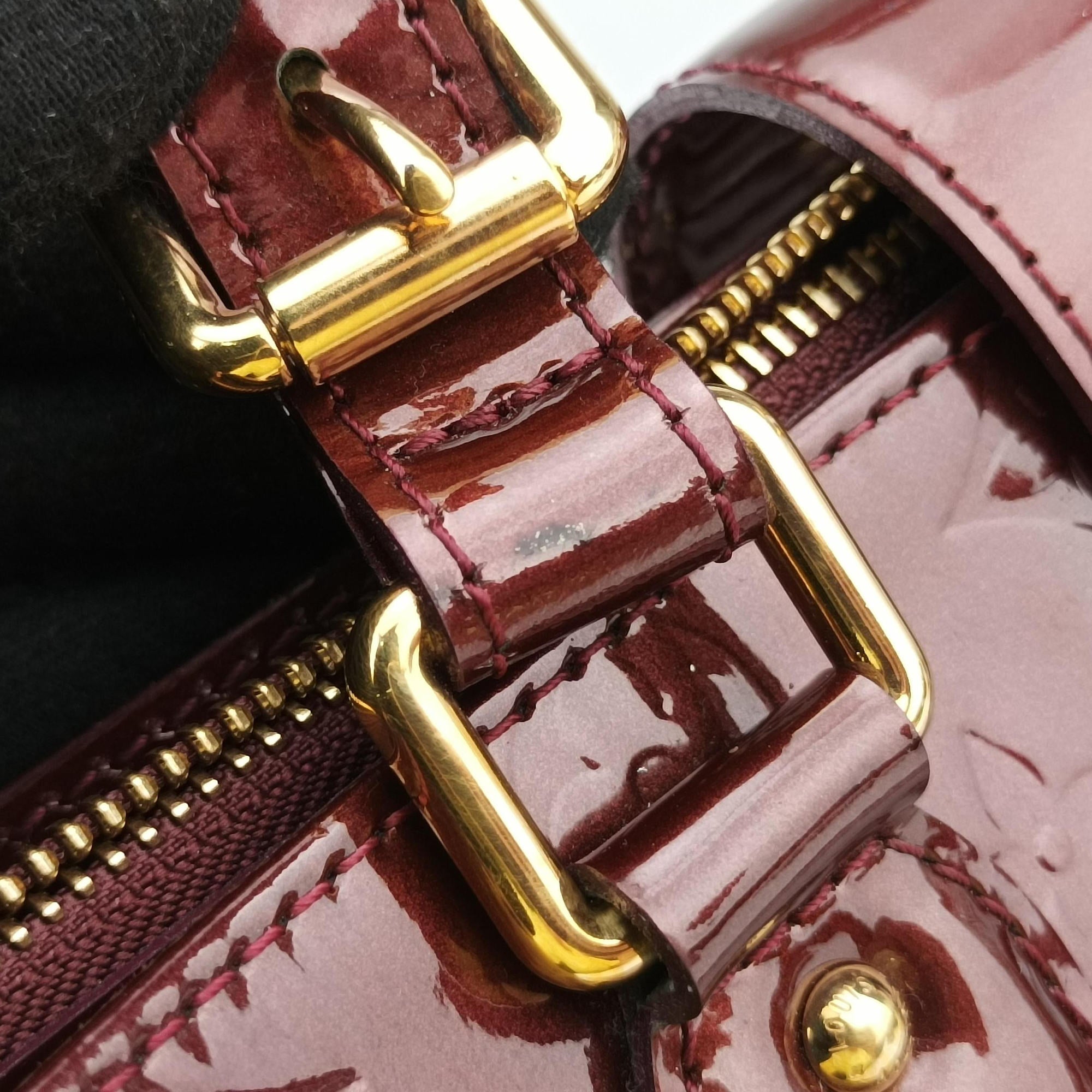 Pre-owned Louis Vuitton MELROSE AVENUE AMARANTE Vernis M93757 handbag | stylenewstar