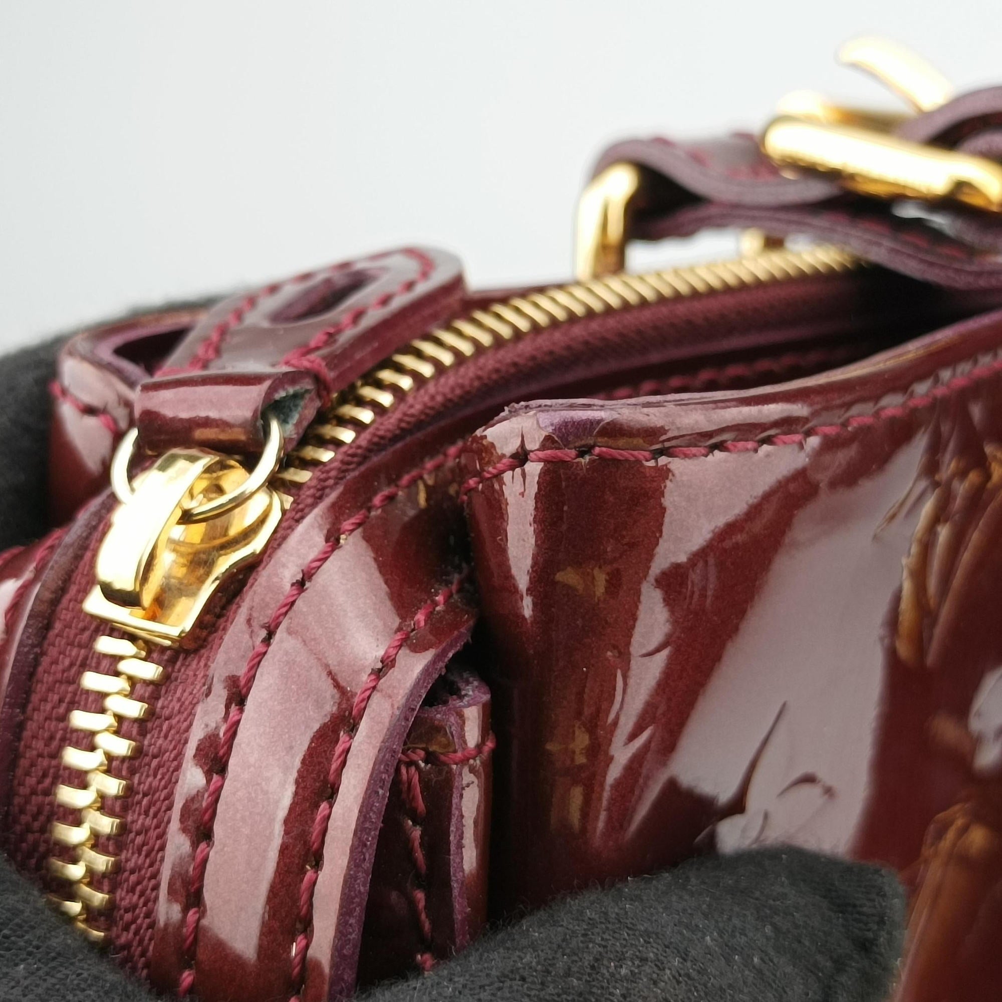 Pre-owned Louis Vuitton MELROSE AVENUE AMARANTE Vernis M93757 handbag | stylenewstar