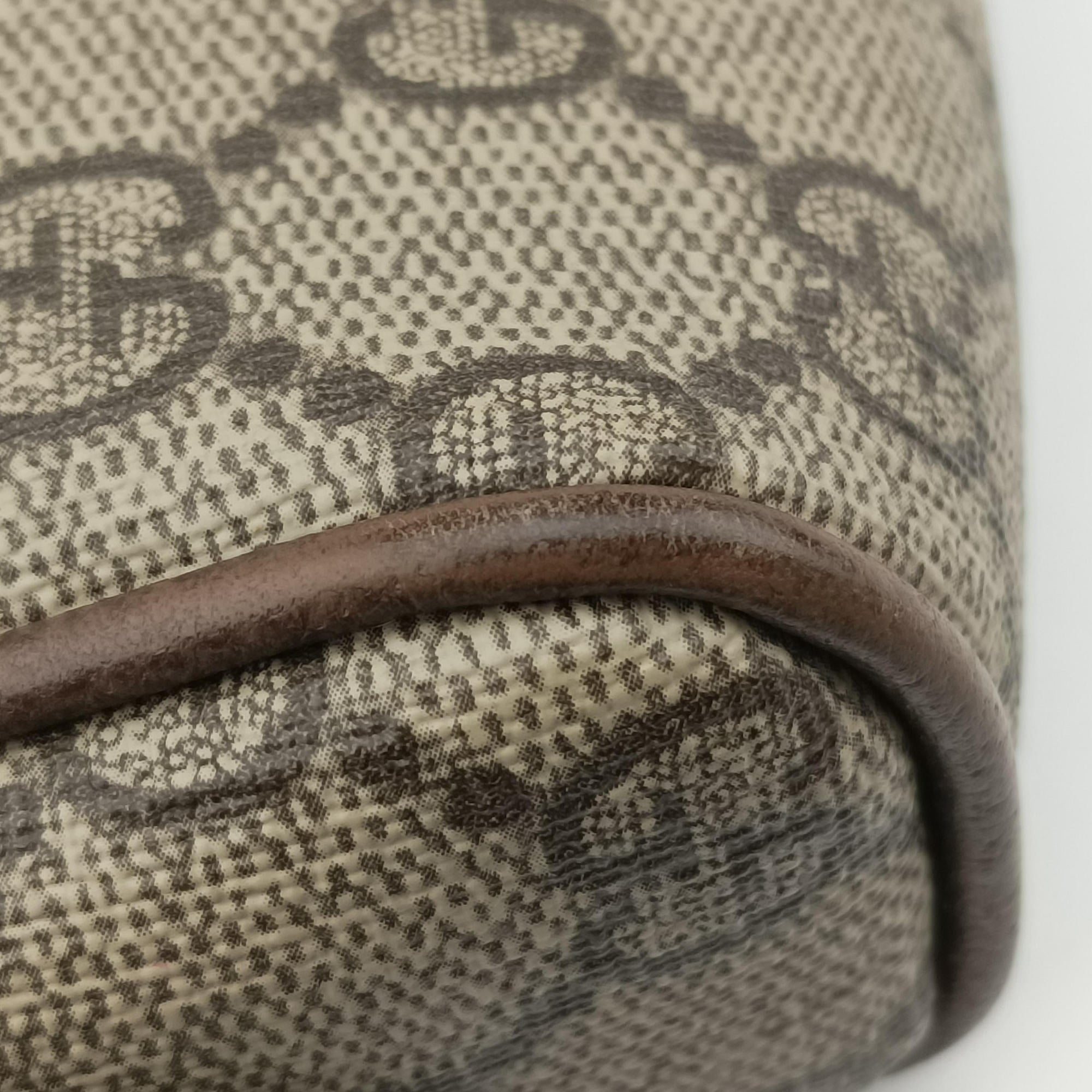 Pre-owned Gucci OPHIDIA brown×red×green PVC coated canvas×Leather 517350 shoulderbag | stylenewstar