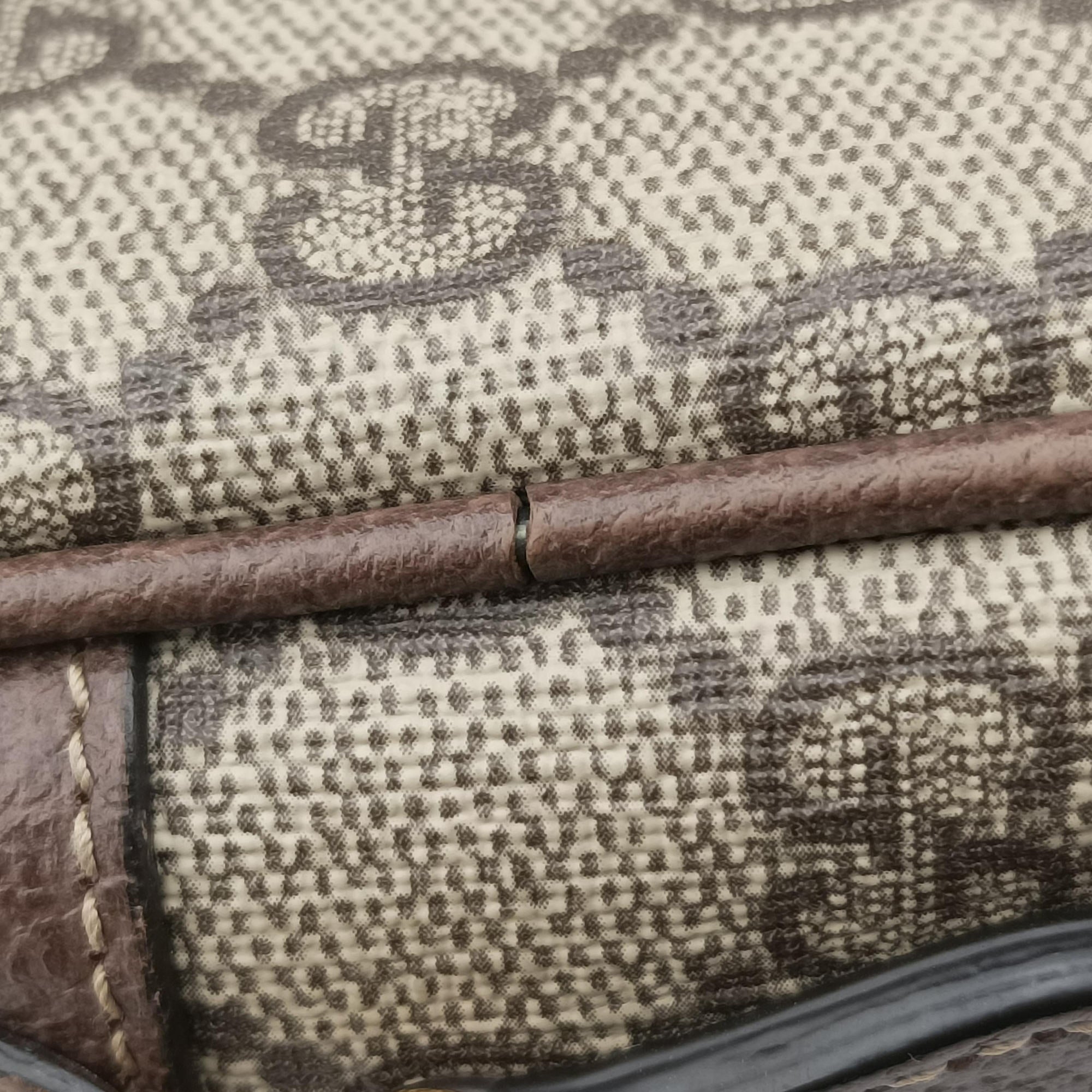 Pre-owned Gucci OPHIDIA brown×red×green PVC coated canvas×Leather 517350 shoulderbag | stylenewstar